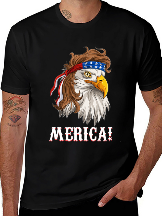 Patriotic Bald Eagle Merica Graphic T-Shirt
