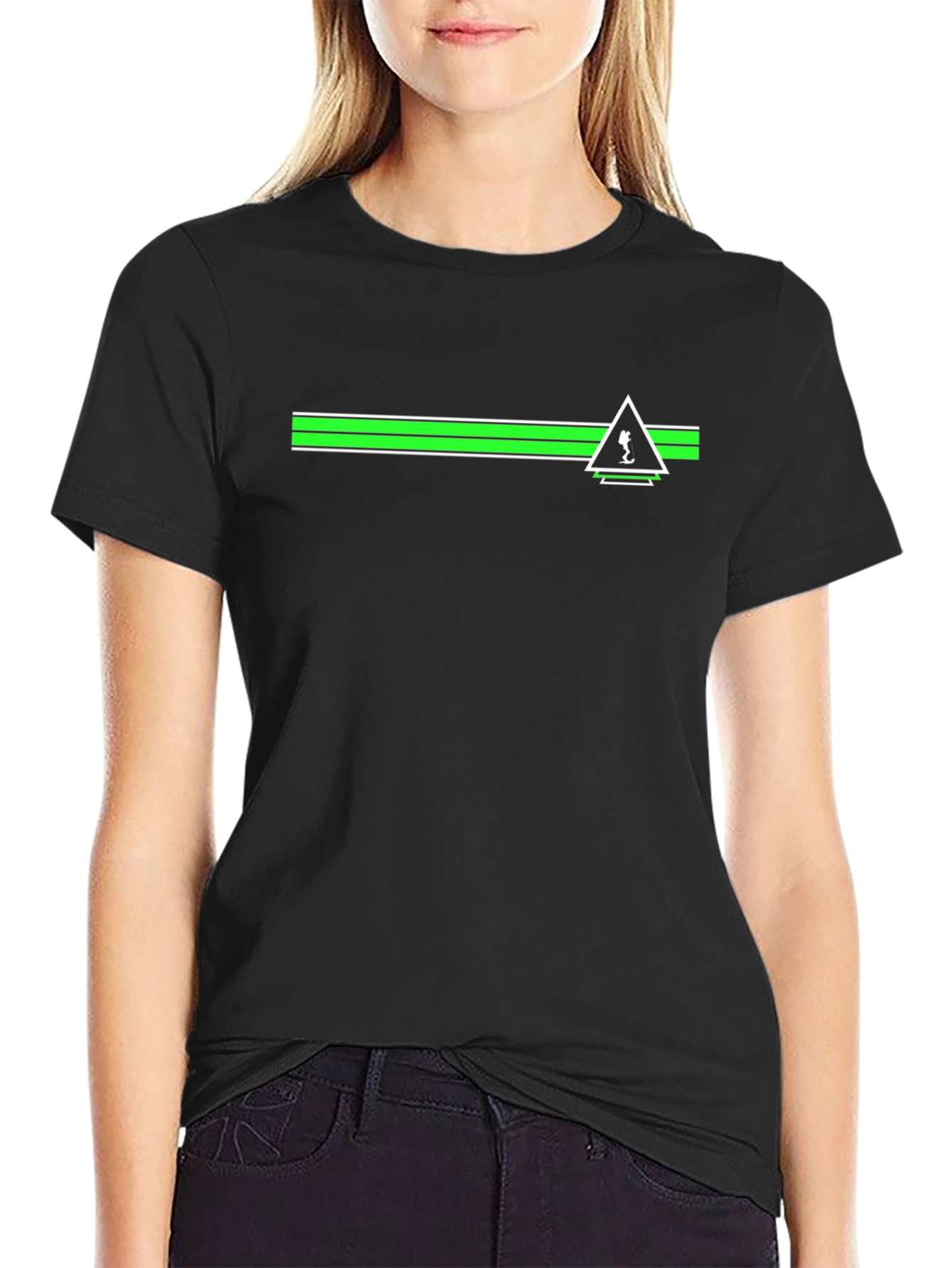 Modern Black Tee with Graphic Design