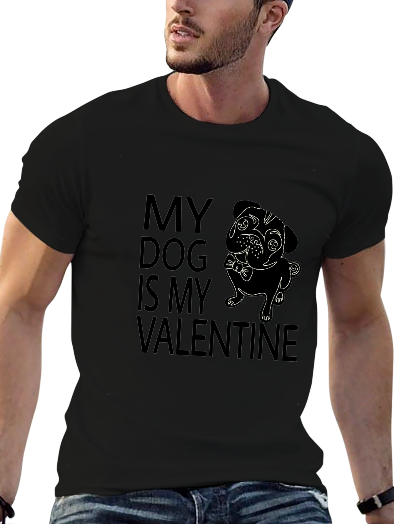 My Dog is My Valentine T-Shirt - Pug