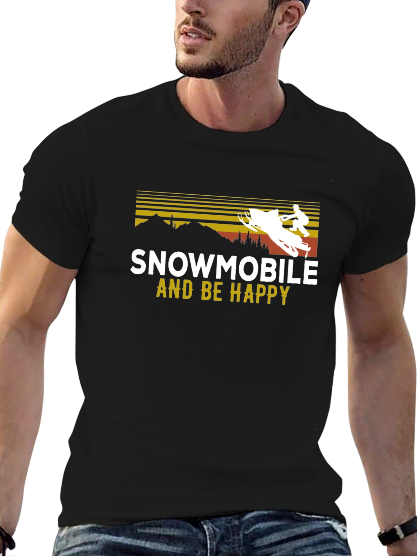 Snowmobile and Be Happy T-Shirt