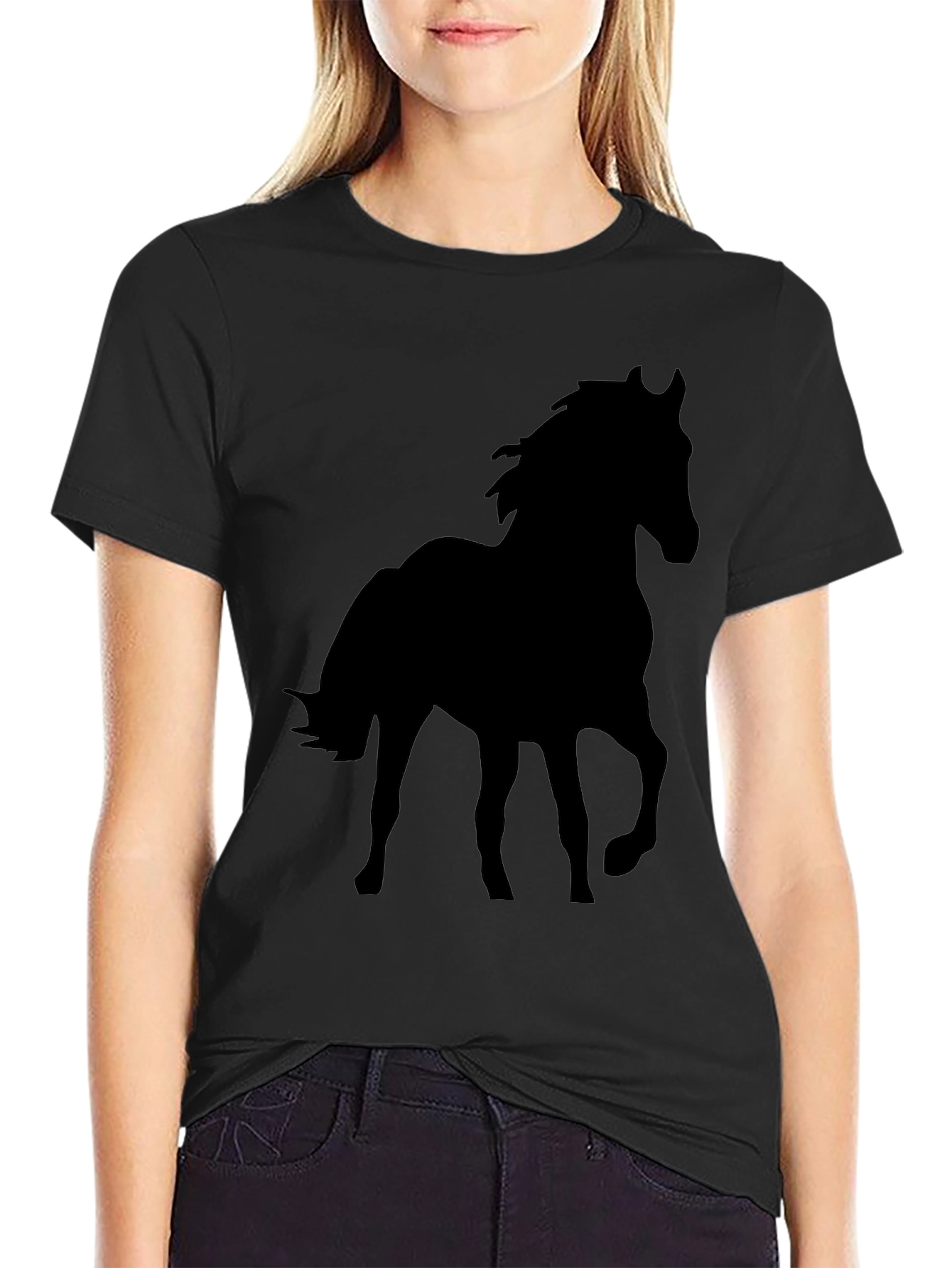Black Horse Silhouette Graphic Tee
