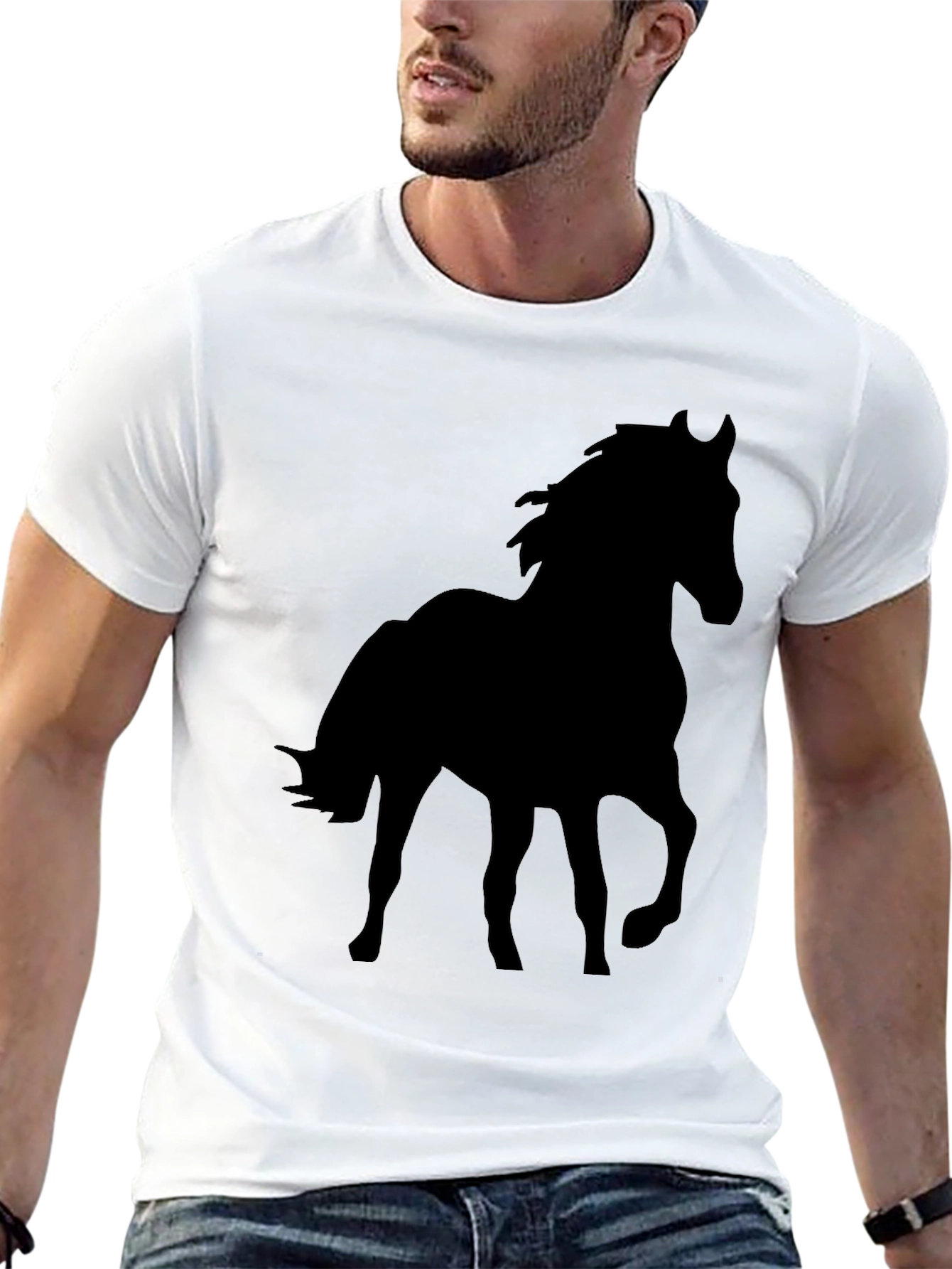 Black Horse Silhouette Graphic Tee