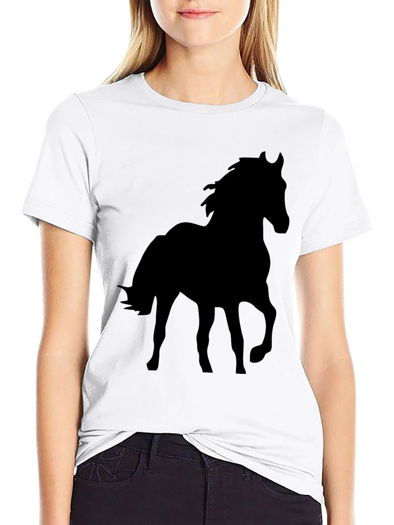 Black Horse Silhouette Graphic Tee