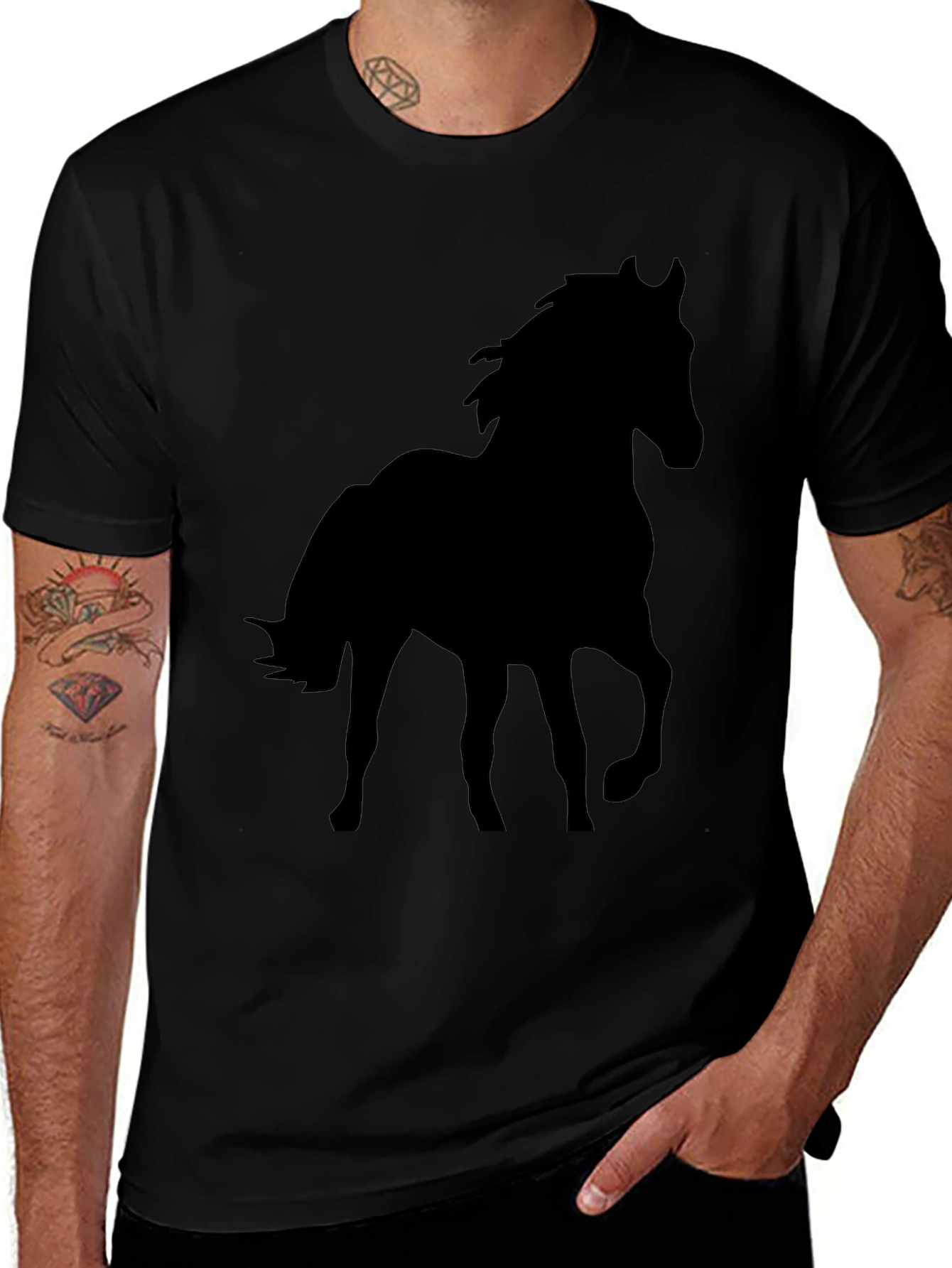 Black Horse Silhouette Graphic Tee