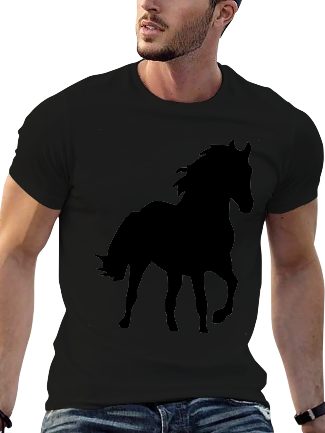 Black Horse Silhouette Graphic Tee