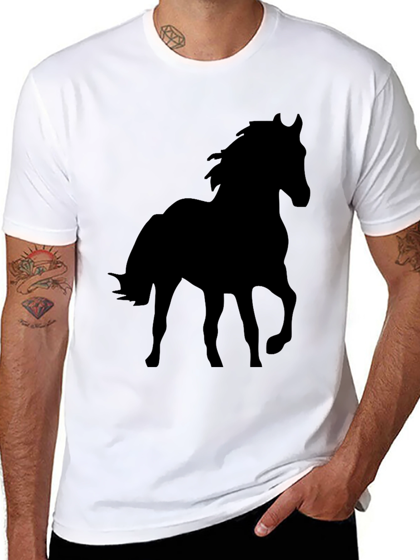 Black Horse Silhouette Graphic Tee