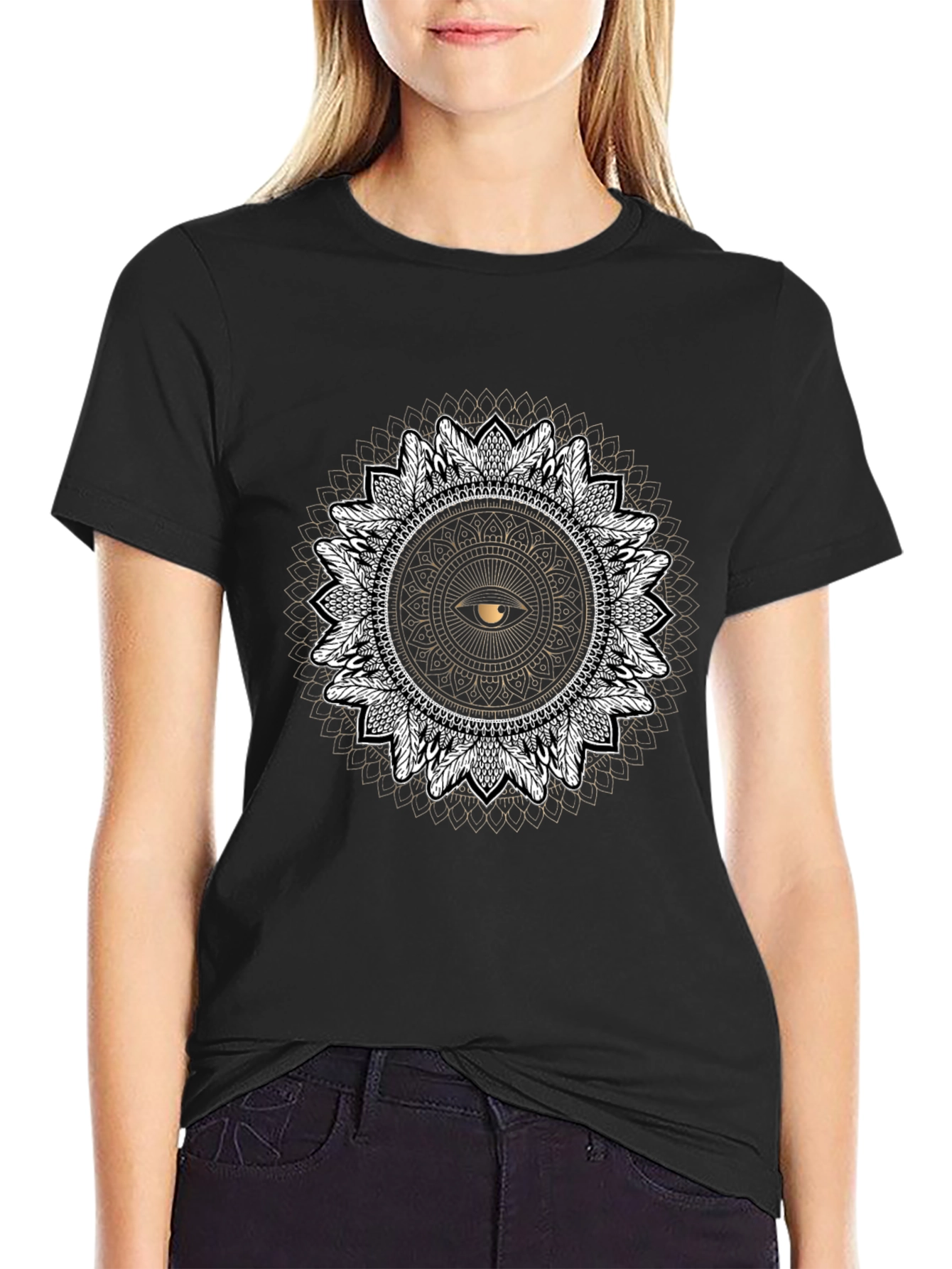 Eye Mandala Graphic Tee - Black T-Shirt