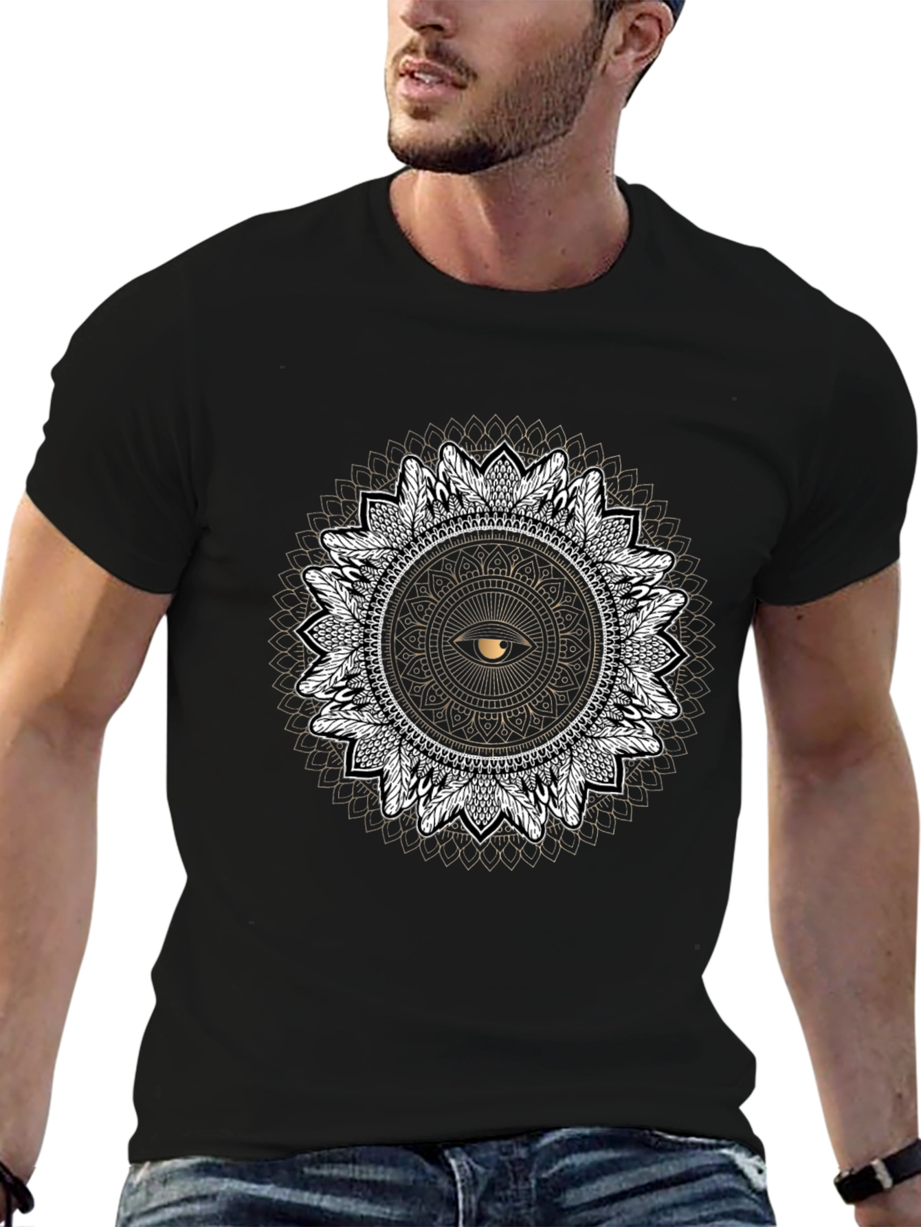 Eye Mandala Graphic Tee - Black T-Shirt