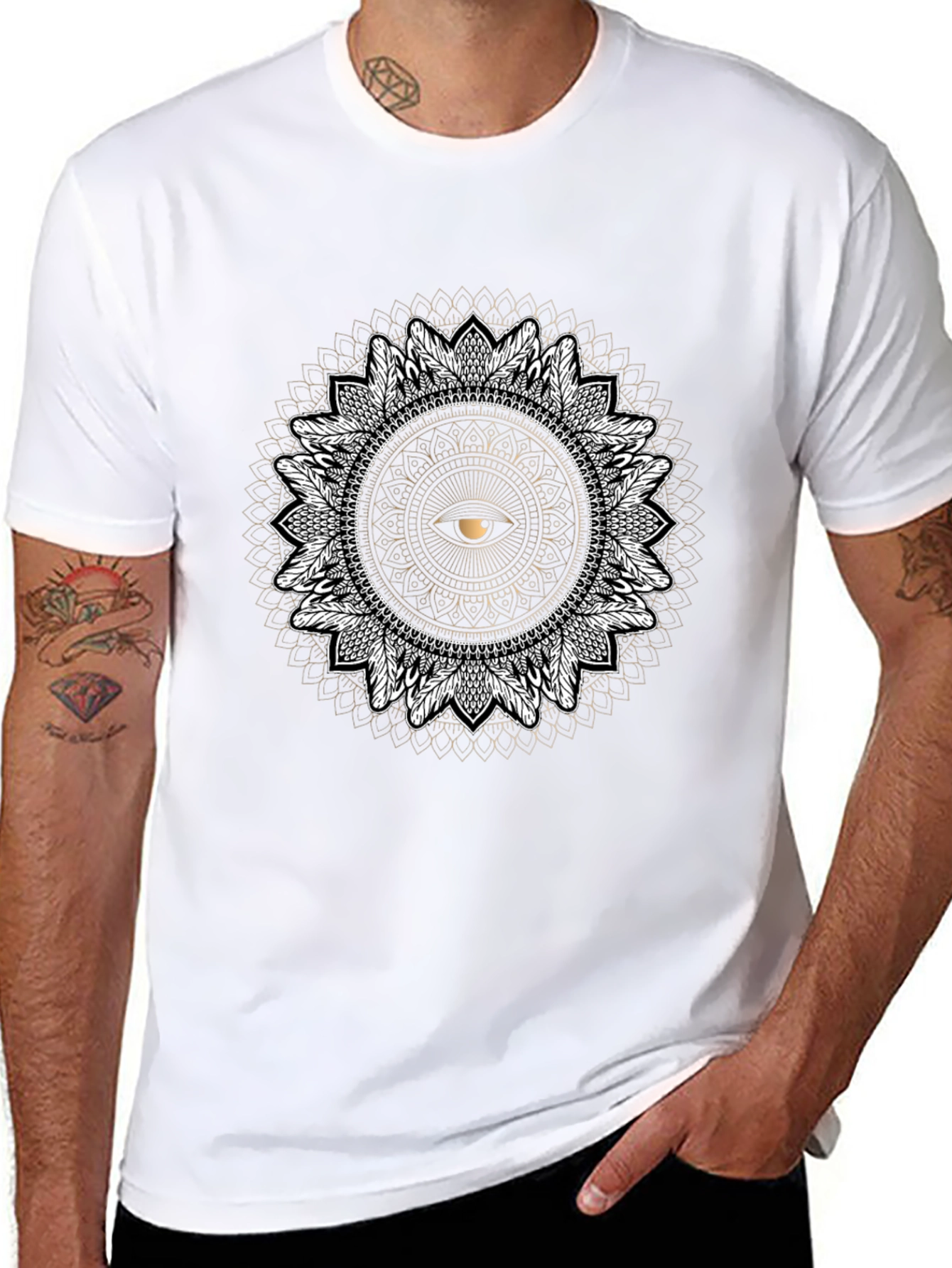 Eye Mandala Graphic Tee - Black T-Shirt