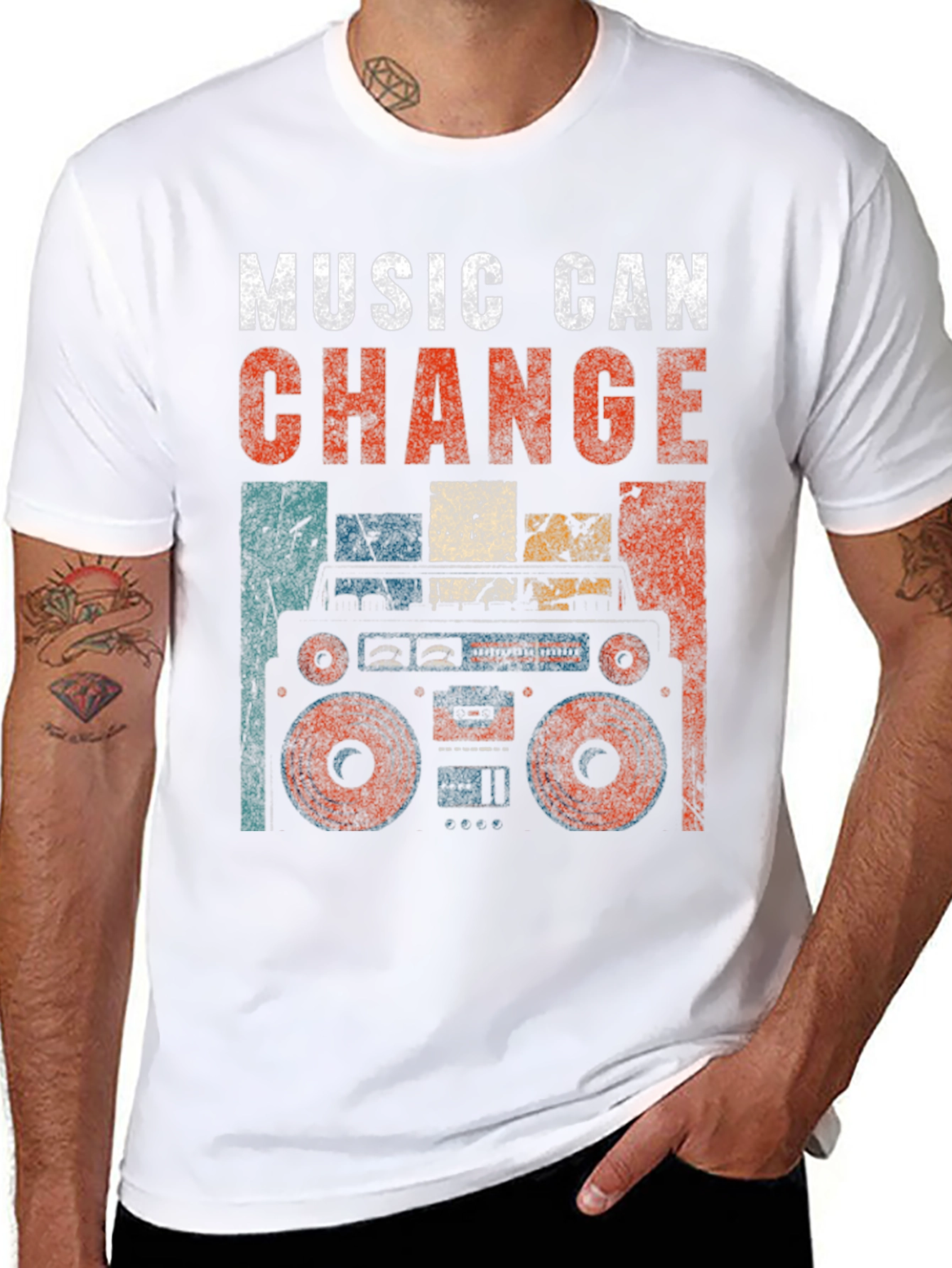 Retro Boombox Music T-Shirt
