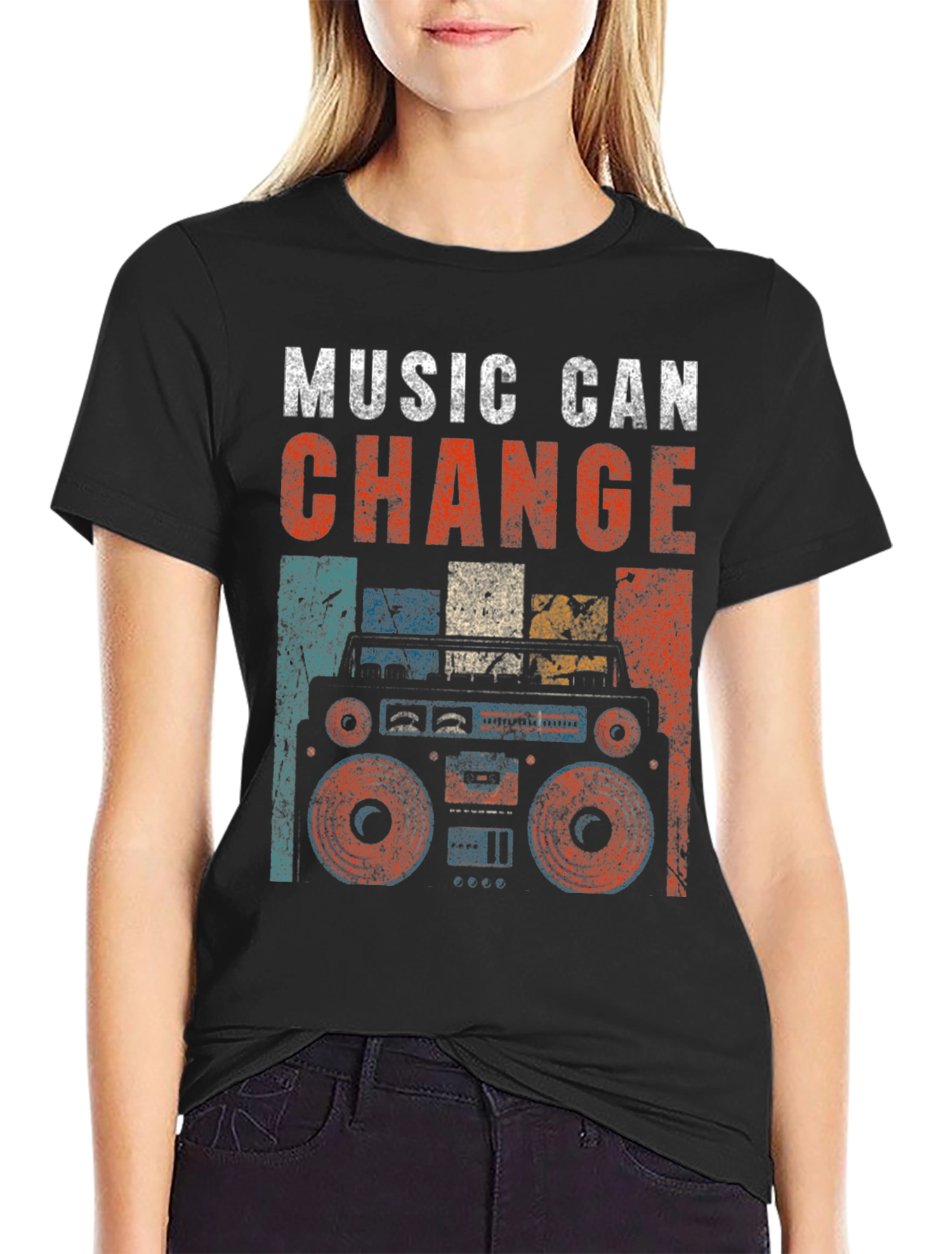 Retro Boombox Music T-Shirt