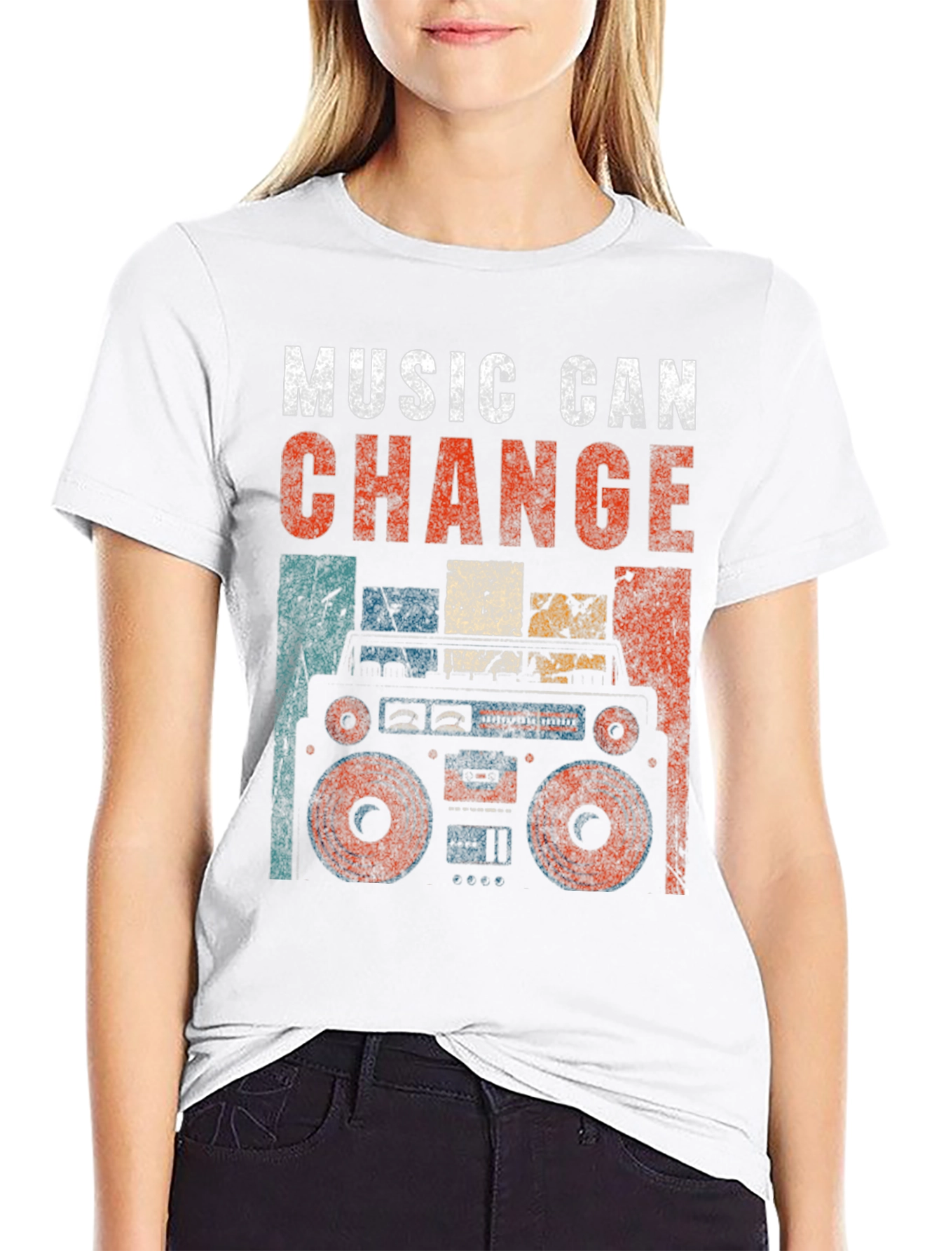 Retro Boombox Music T-Shirt