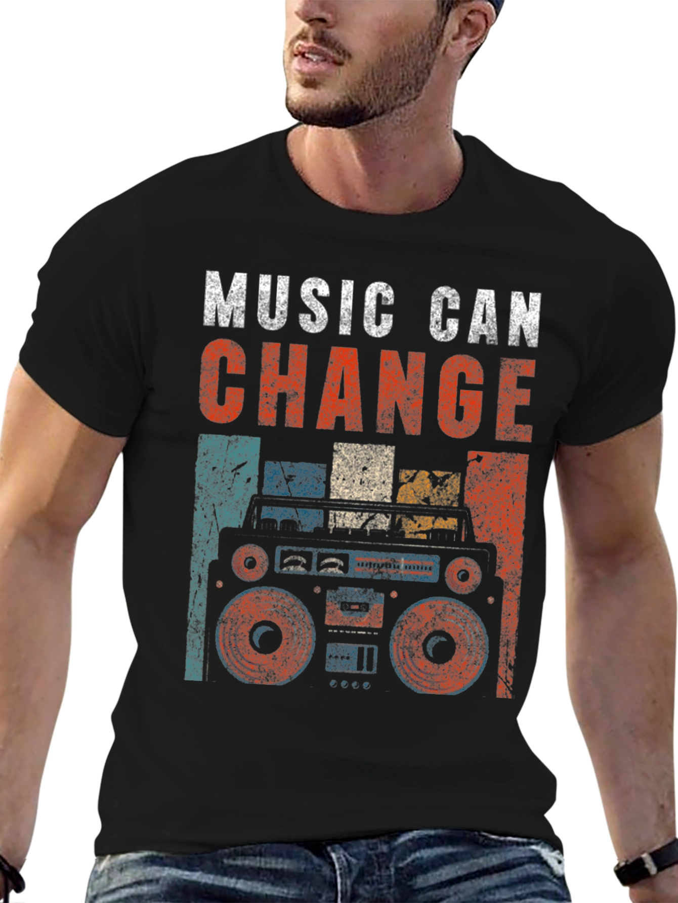 Retro Boombox Music T-Shirt