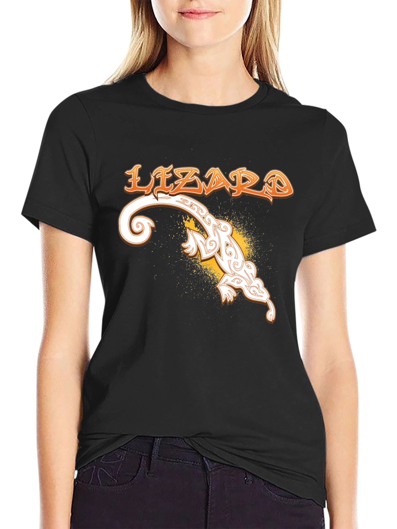 Lizard Graphic T-Shirt - Unique Tribal Design