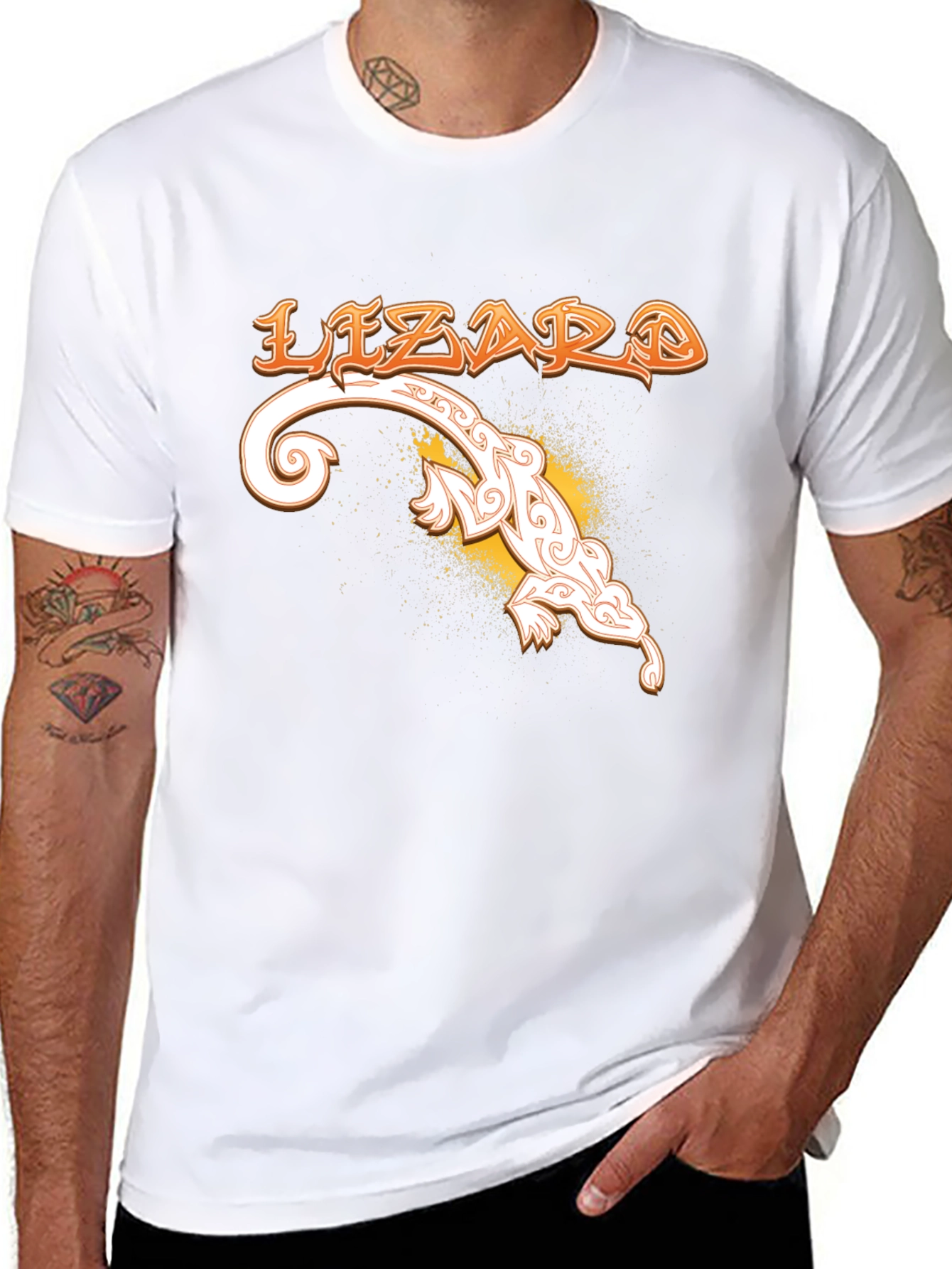 Lizard Graphic T-Shirt - Unique Tribal Design