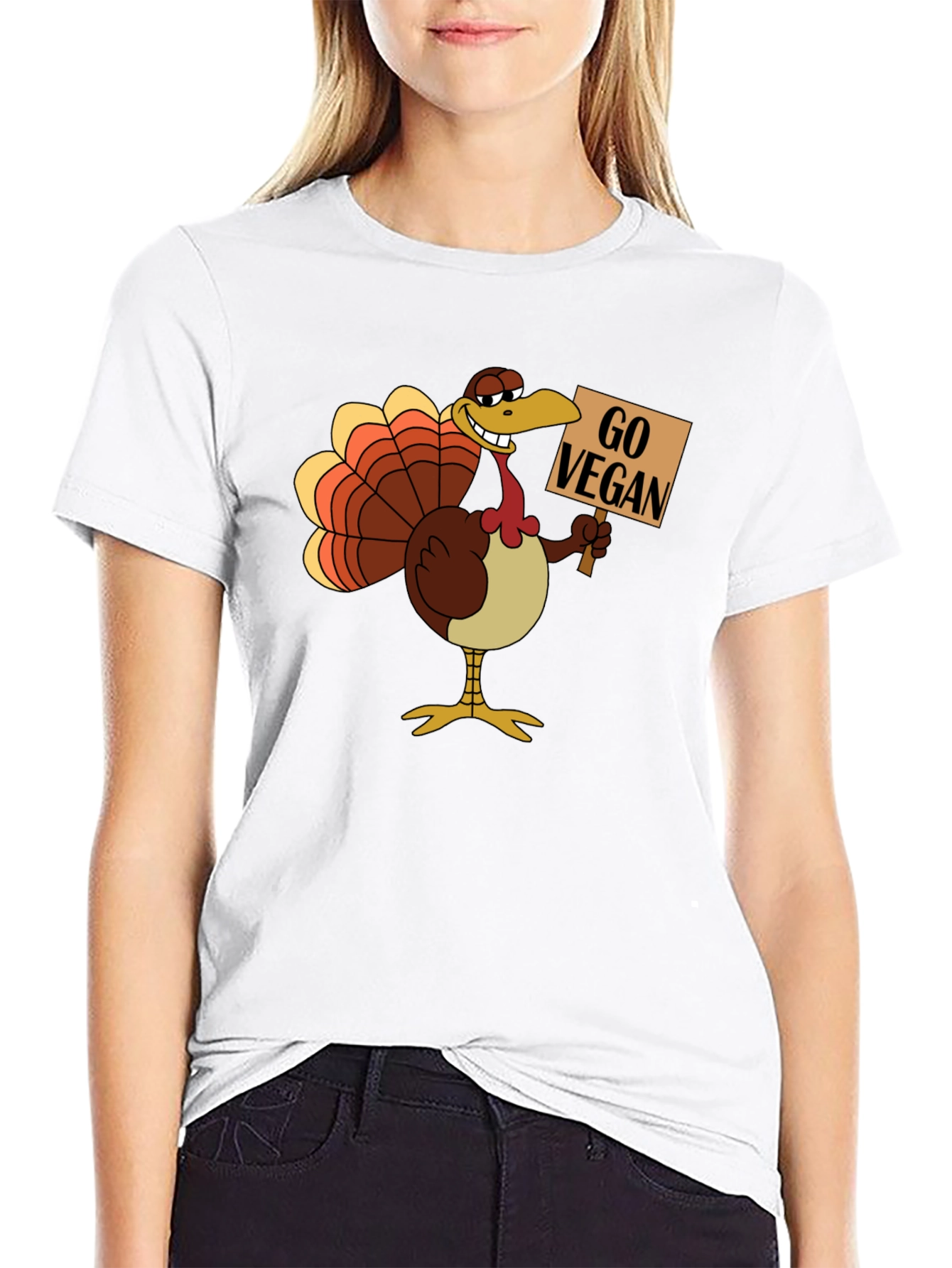Go Vegan Turkey Graphic T-Shirt