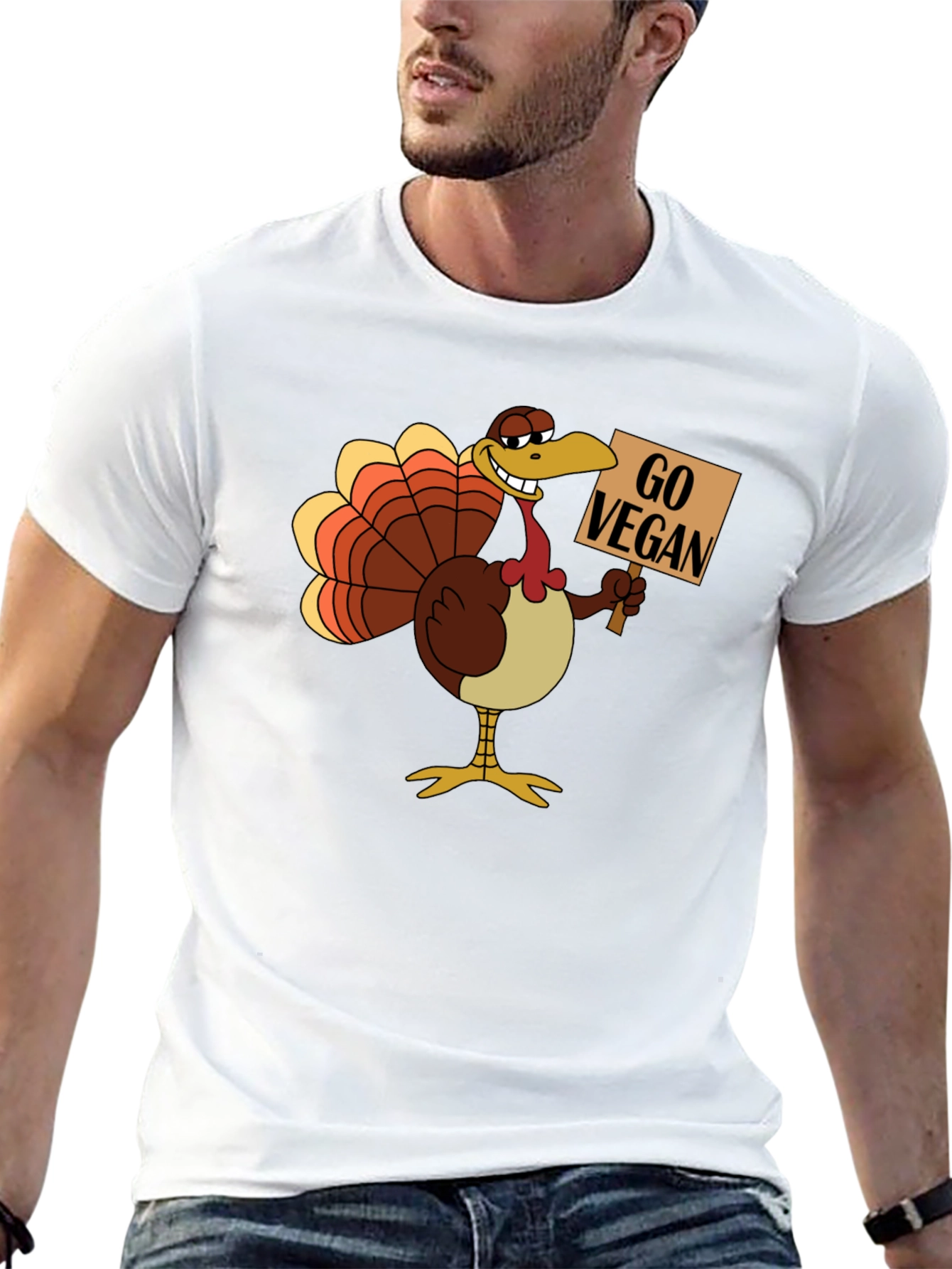 Go Vegan Turkey Graphic T-Shirt