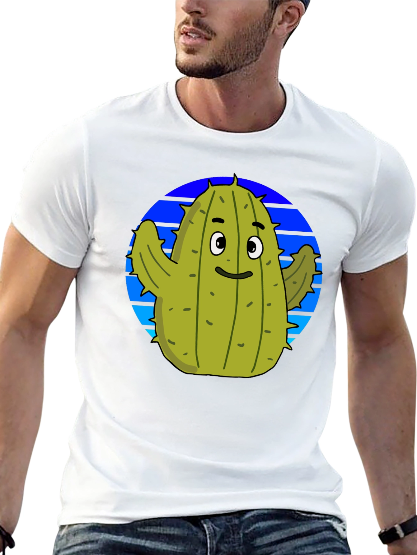 Cactus Graphic Tee - Trendy Black T-Shirt