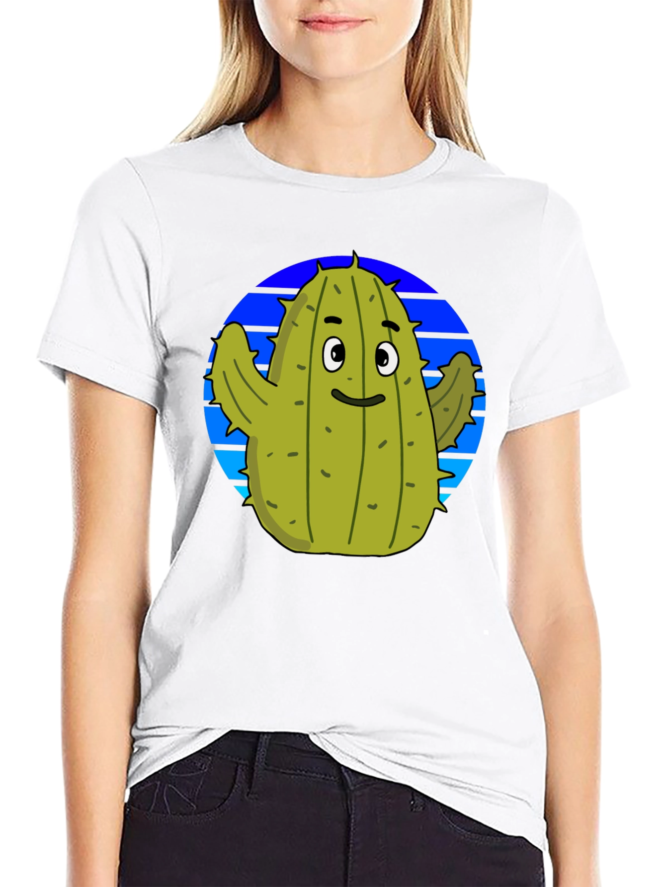 Cactus Graphic Tee - Trendy Black T-Shirt