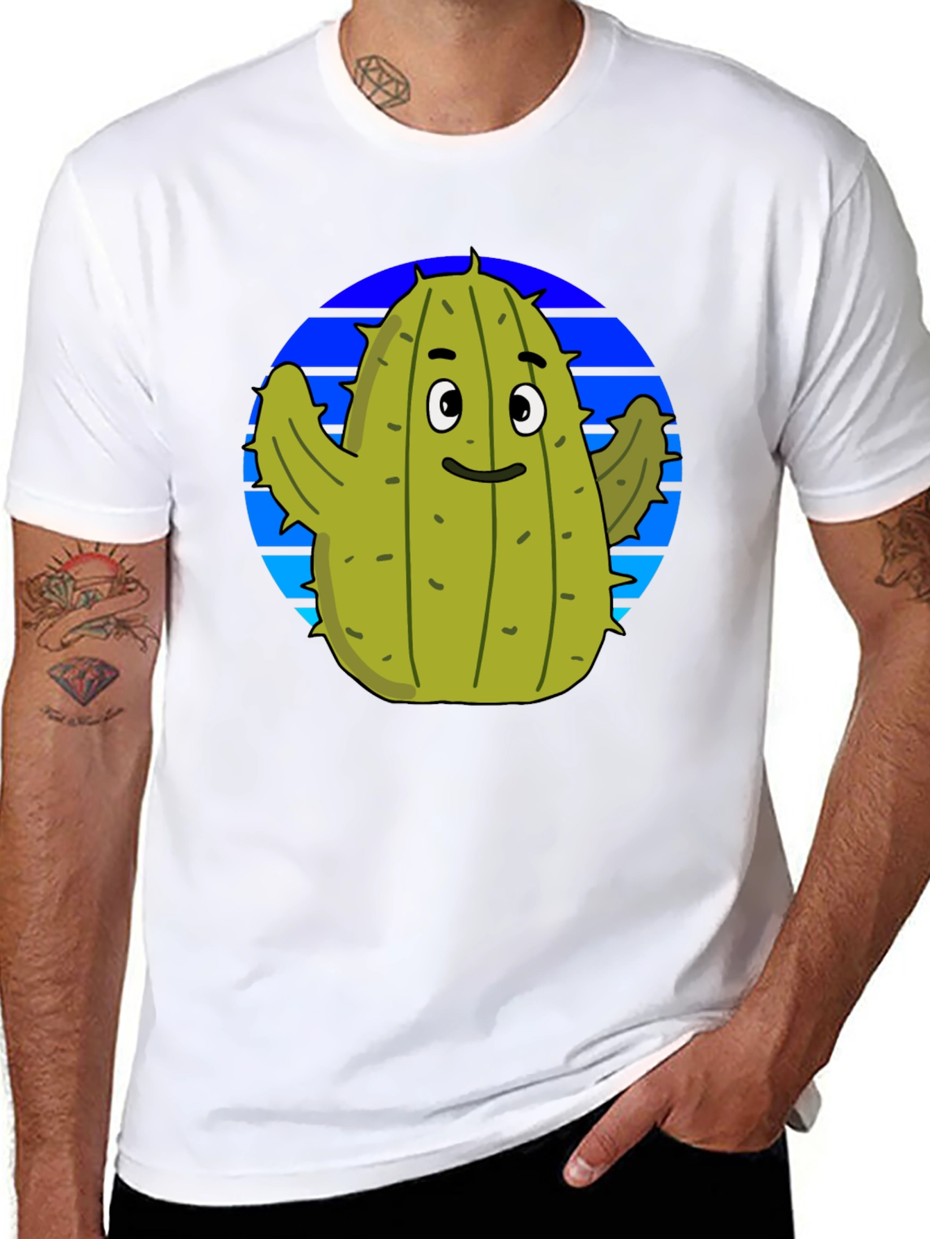 Cactus Graphic Tee - Trendy Black T-Shirt