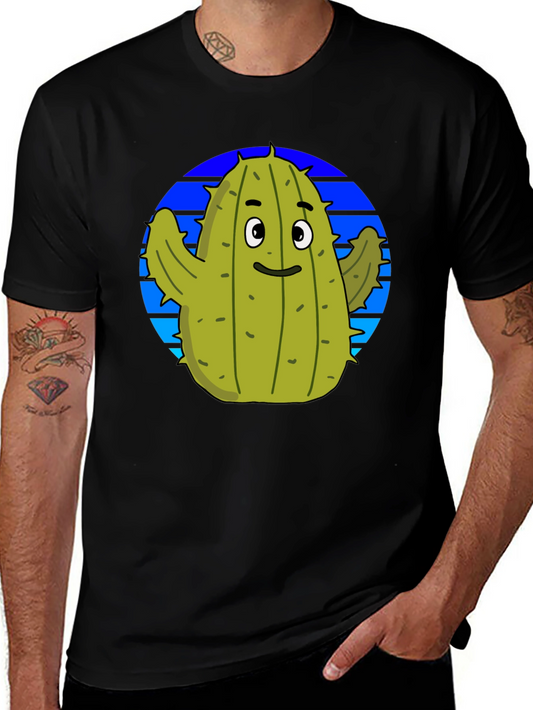 Cactus Graphic Tee - Trendy Black T-Shirt
