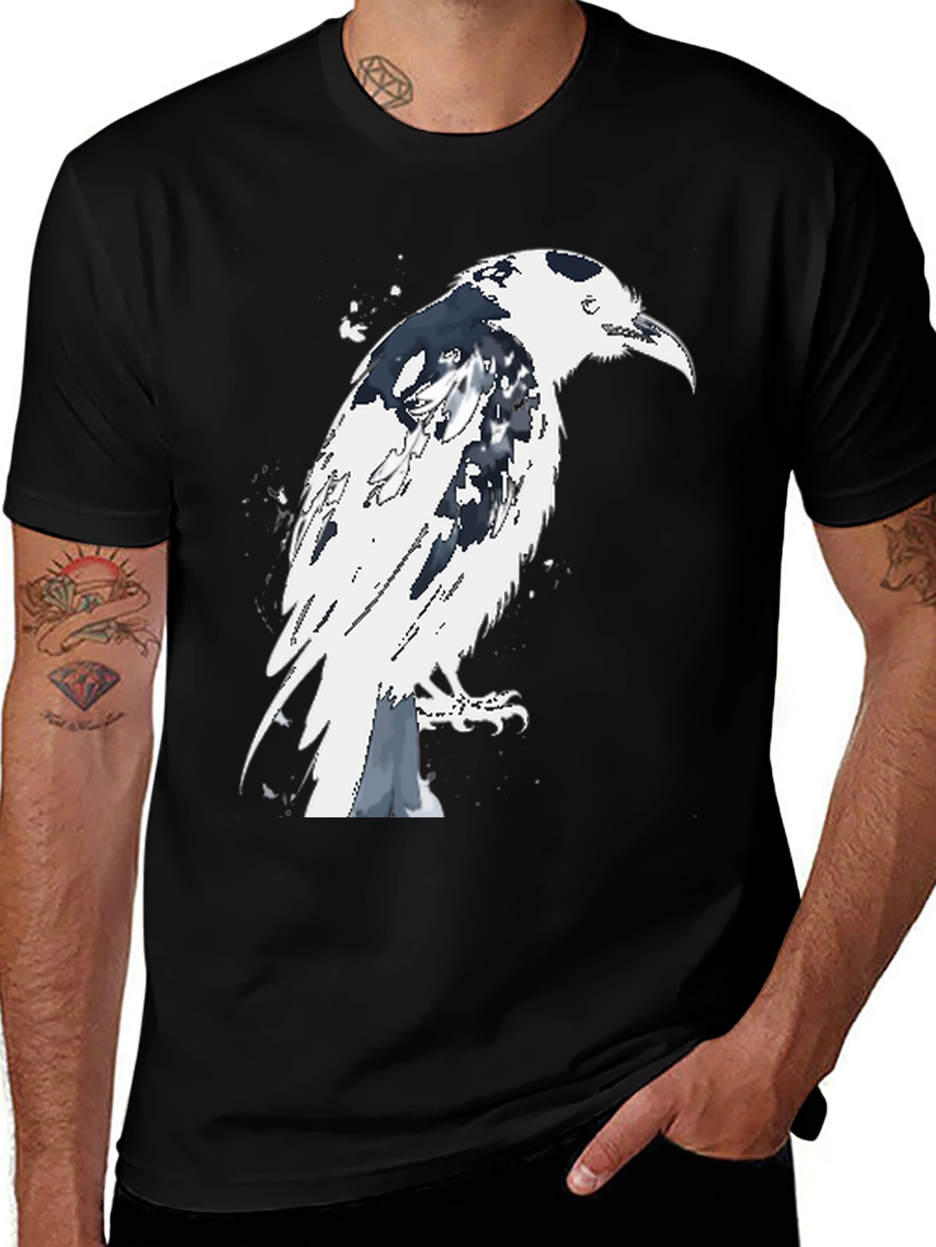 Raven Graphic Tee - Mens Black T-Shirt