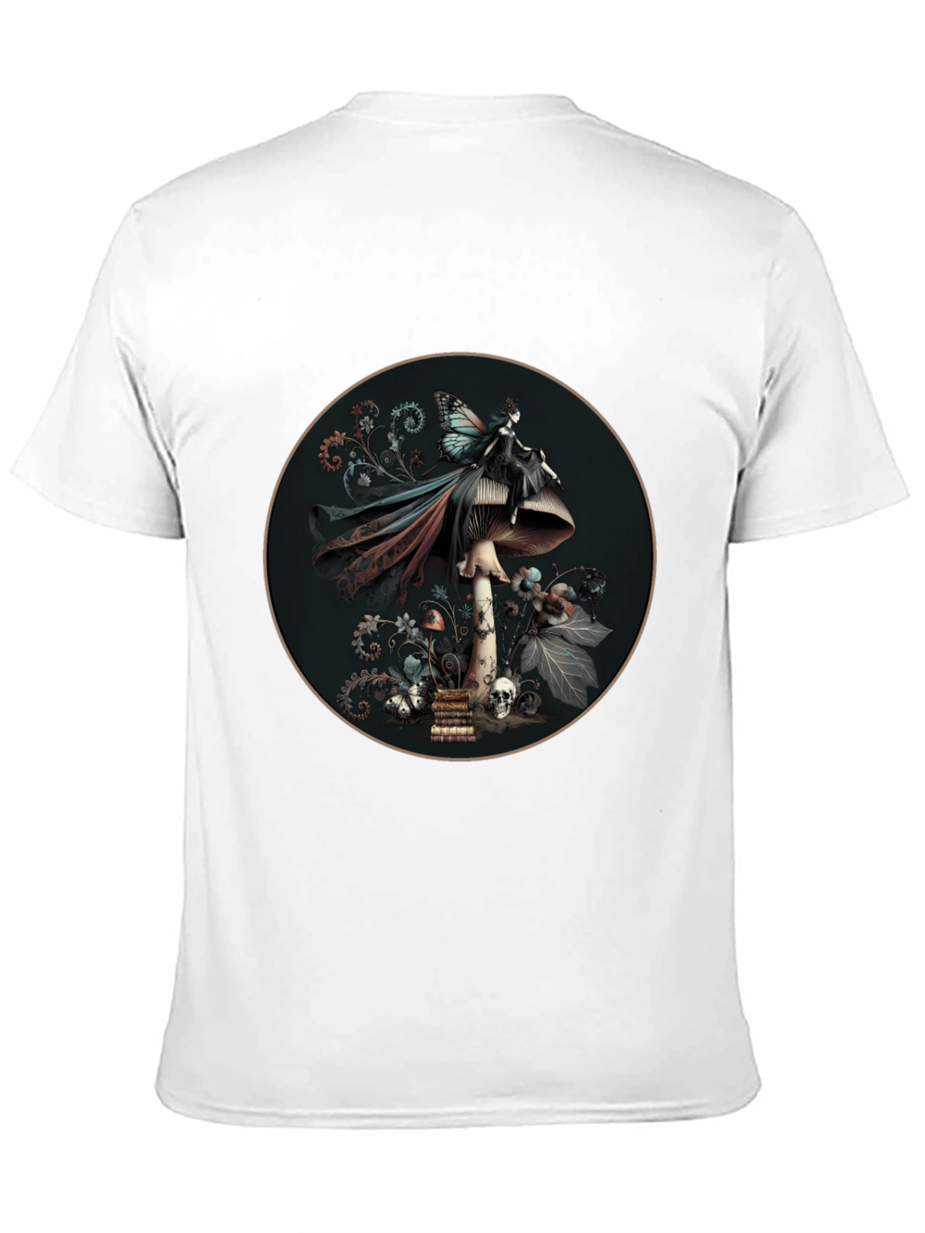 Mushroom Fairy Graphic Tee - Dark Fantasy Style