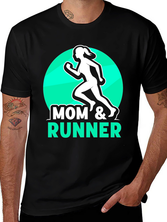 Mom & Runner Black T-Shirt