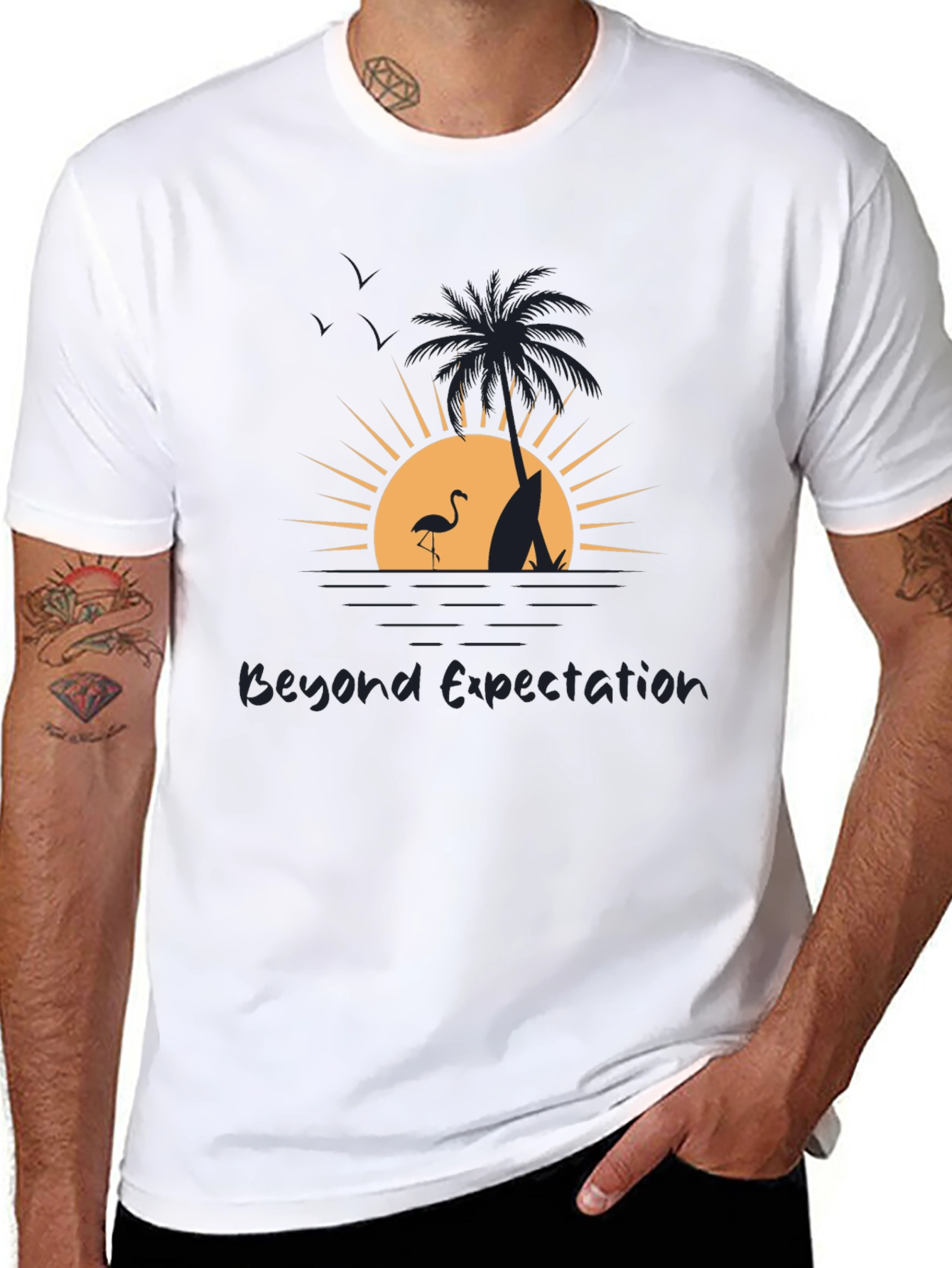 Beyond Expectation Beach Scene Graphic T-Shirt