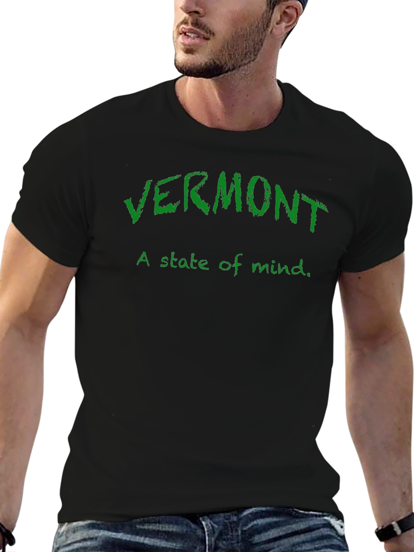 Vermont State of Mind T-Shirt - Black Cotton Tee