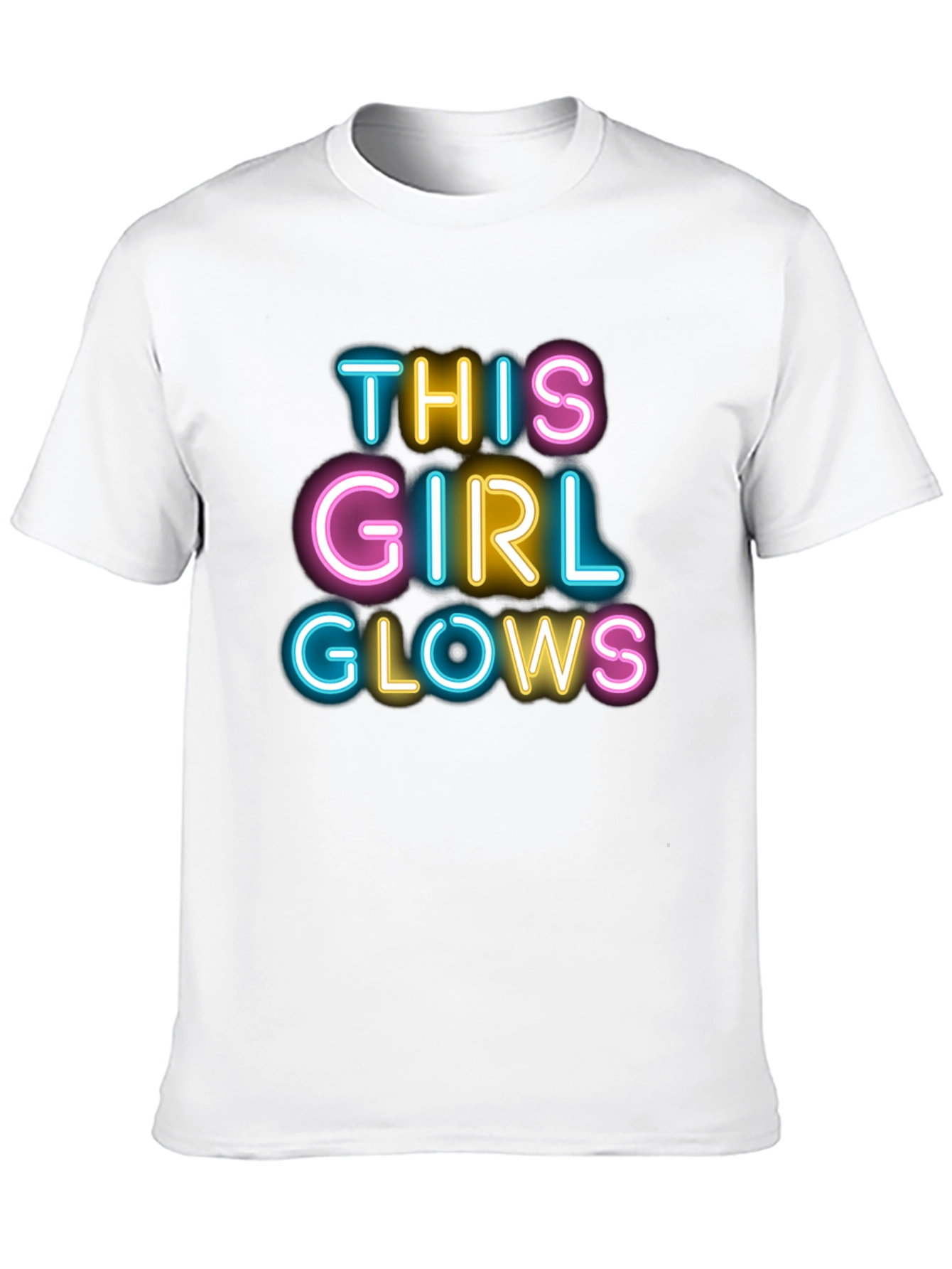 This Girl Glows Black T-Shirt Neon Design