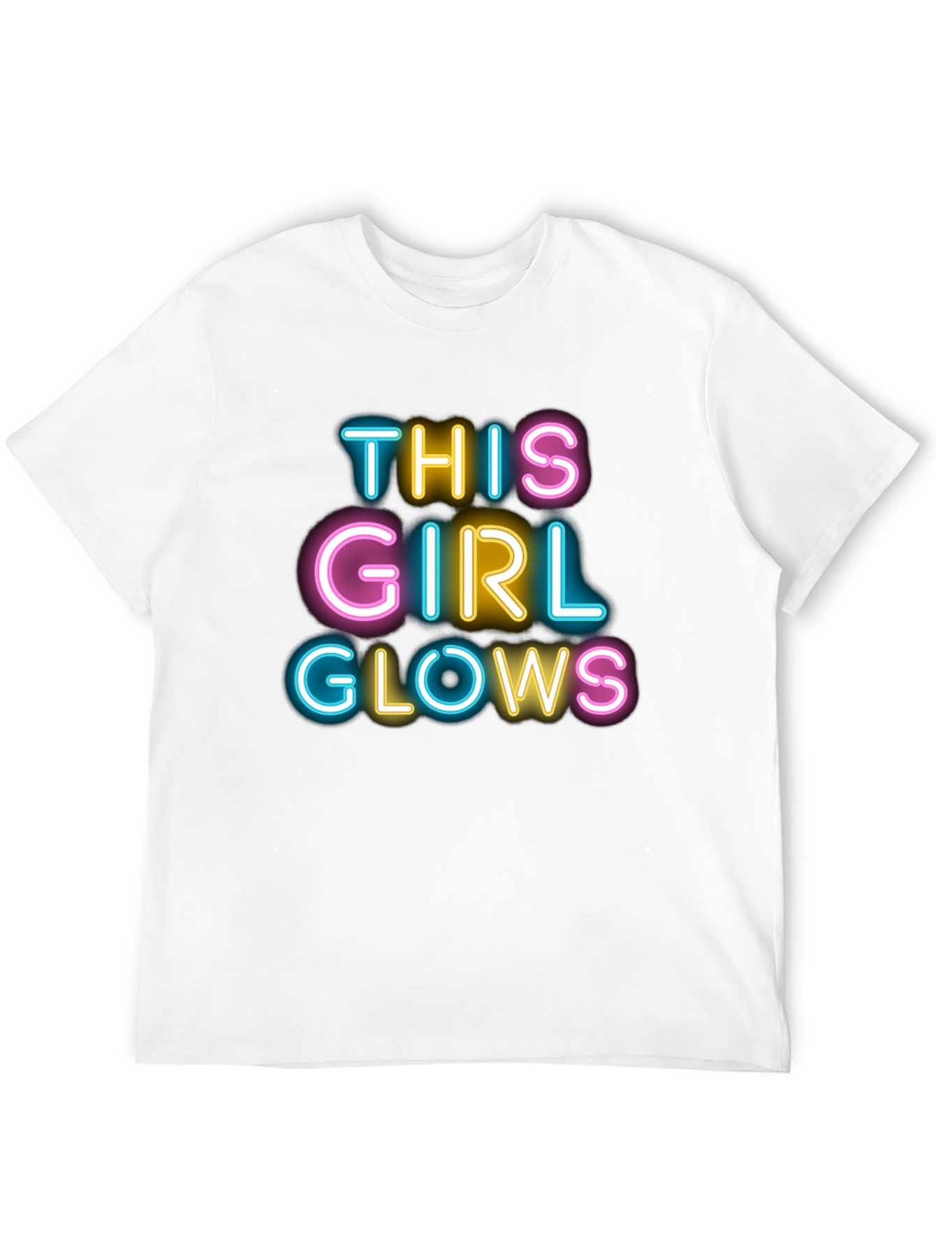 This Girl Glows Black T-Shirt Neon Design