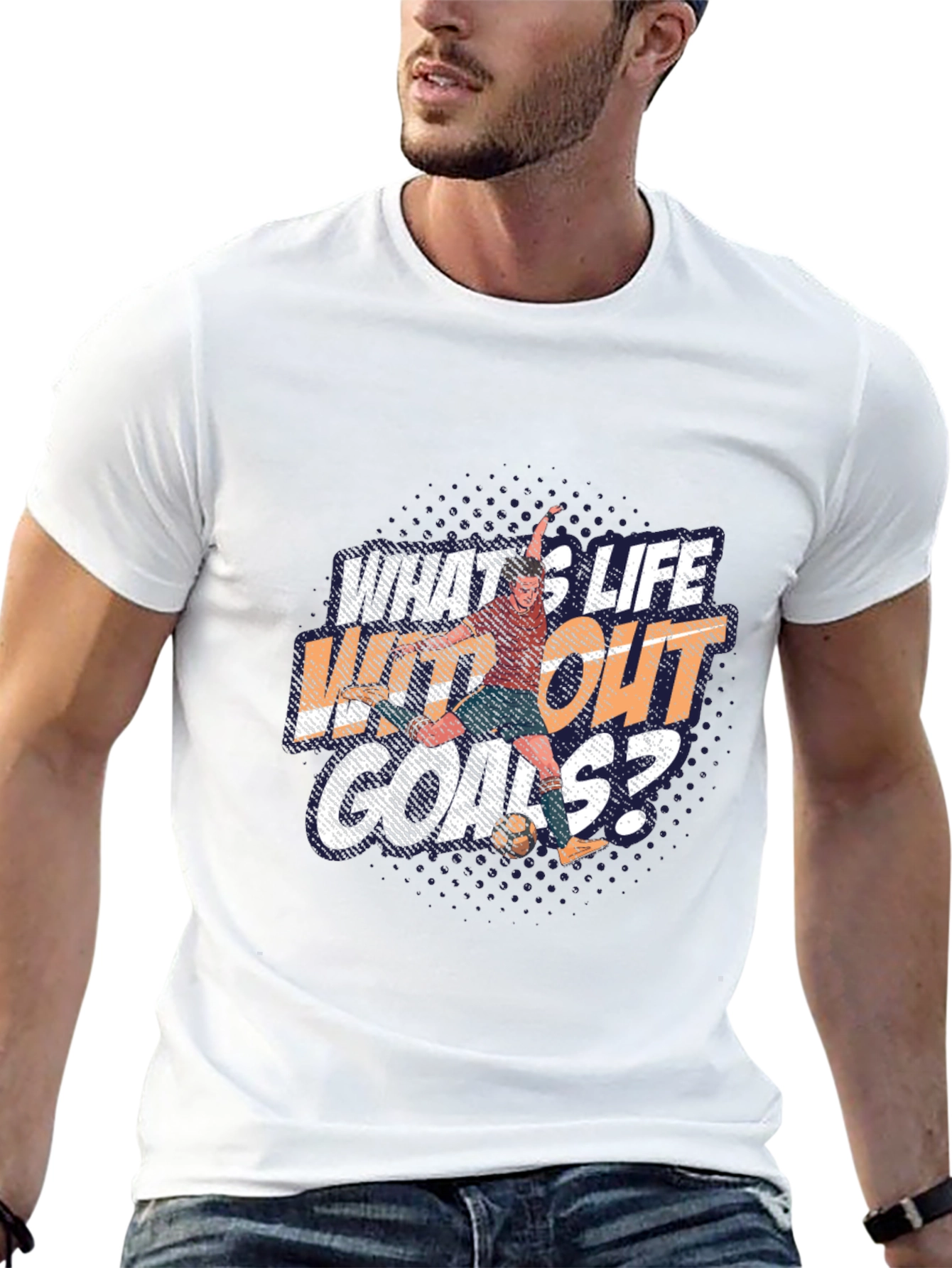 Soccer Life Goals Black Graphic T-Shirt