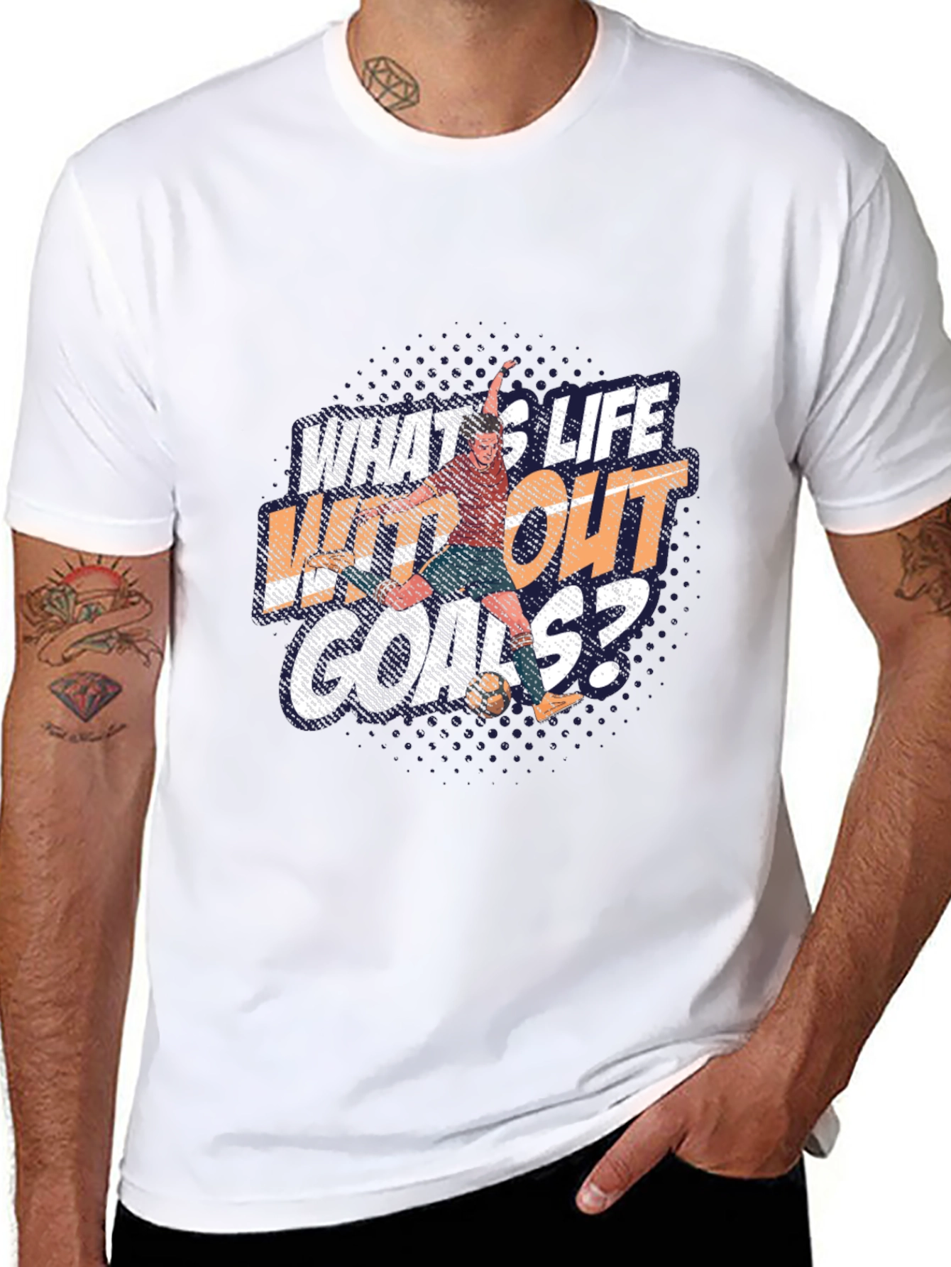 Soccer Life Goals Black Graphic T-Shirt