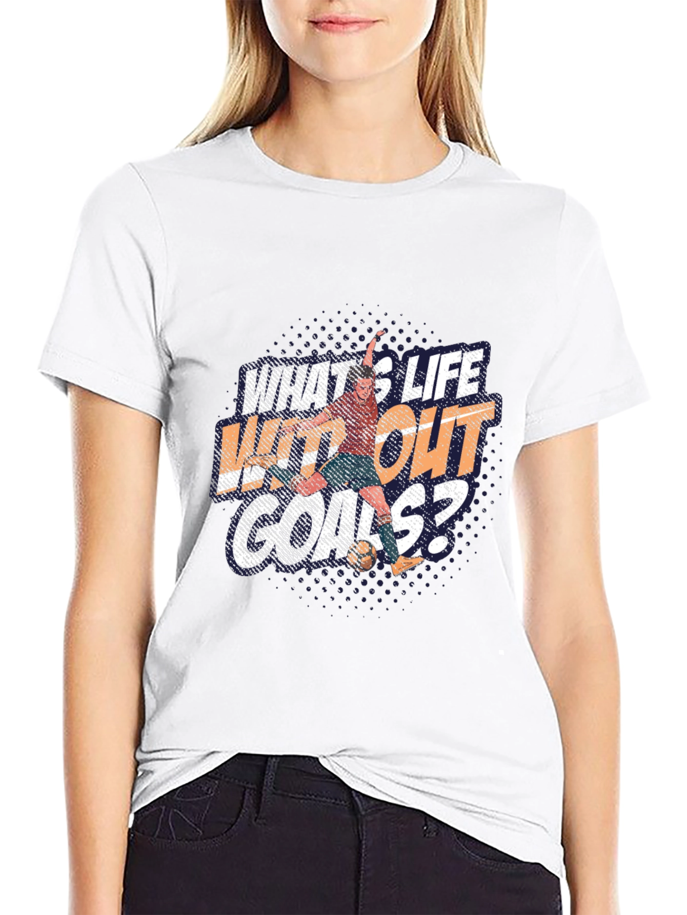 Soccer Life Goals Black Graphic T-Shirt