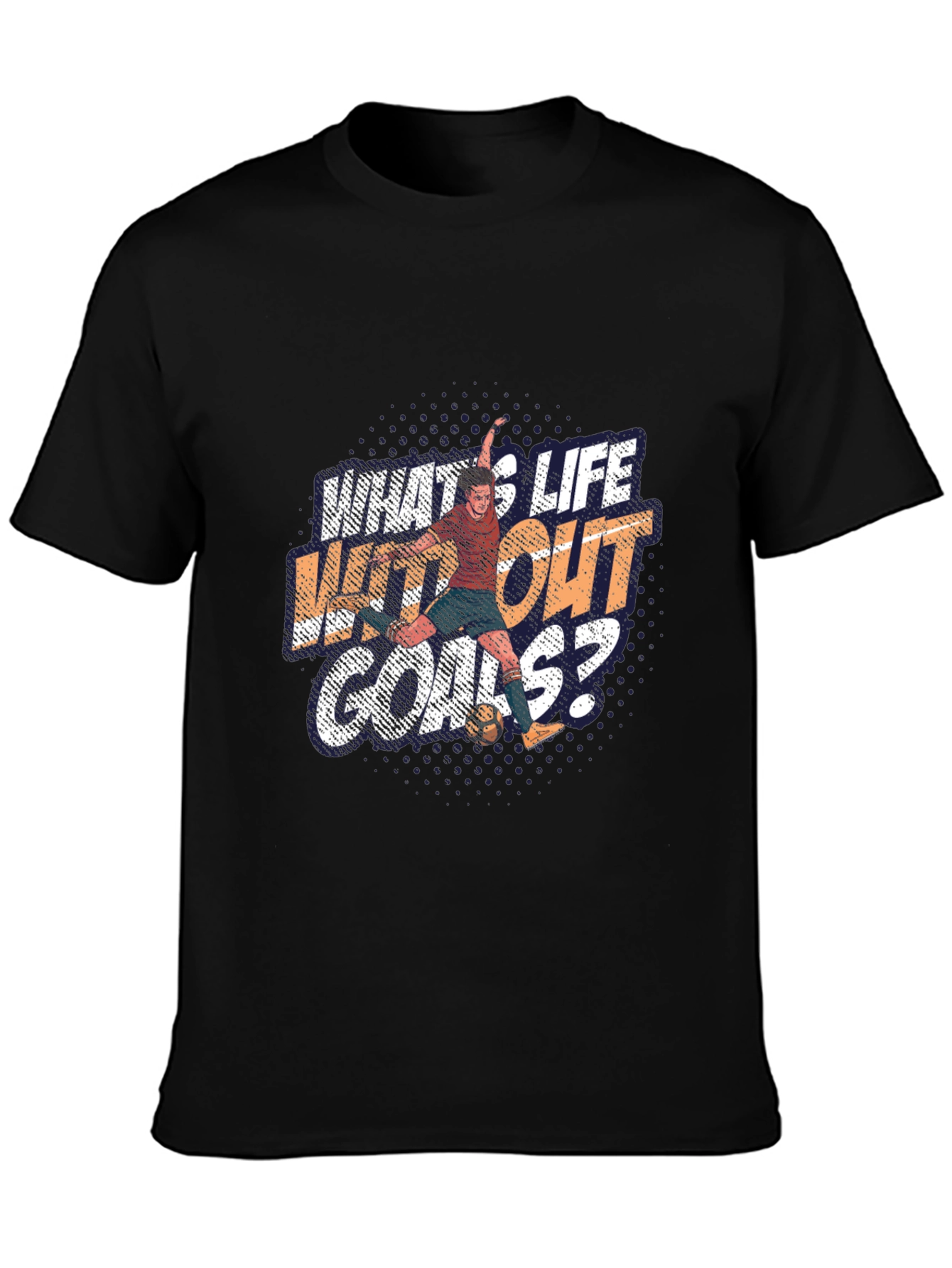 Soccer Life Goals Black Graphic T-Shirt