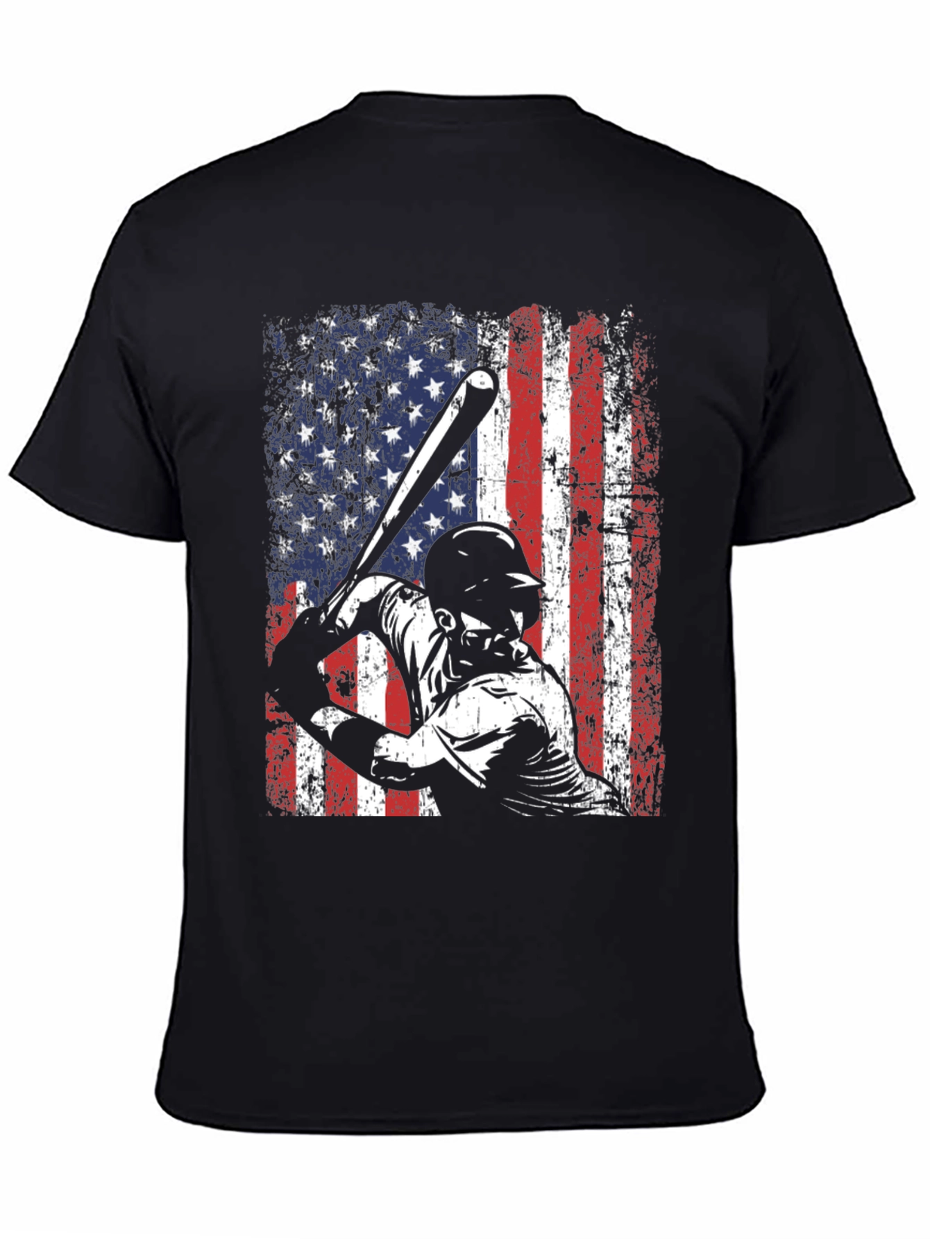 Baseball American Flag Graphic T-Shirt