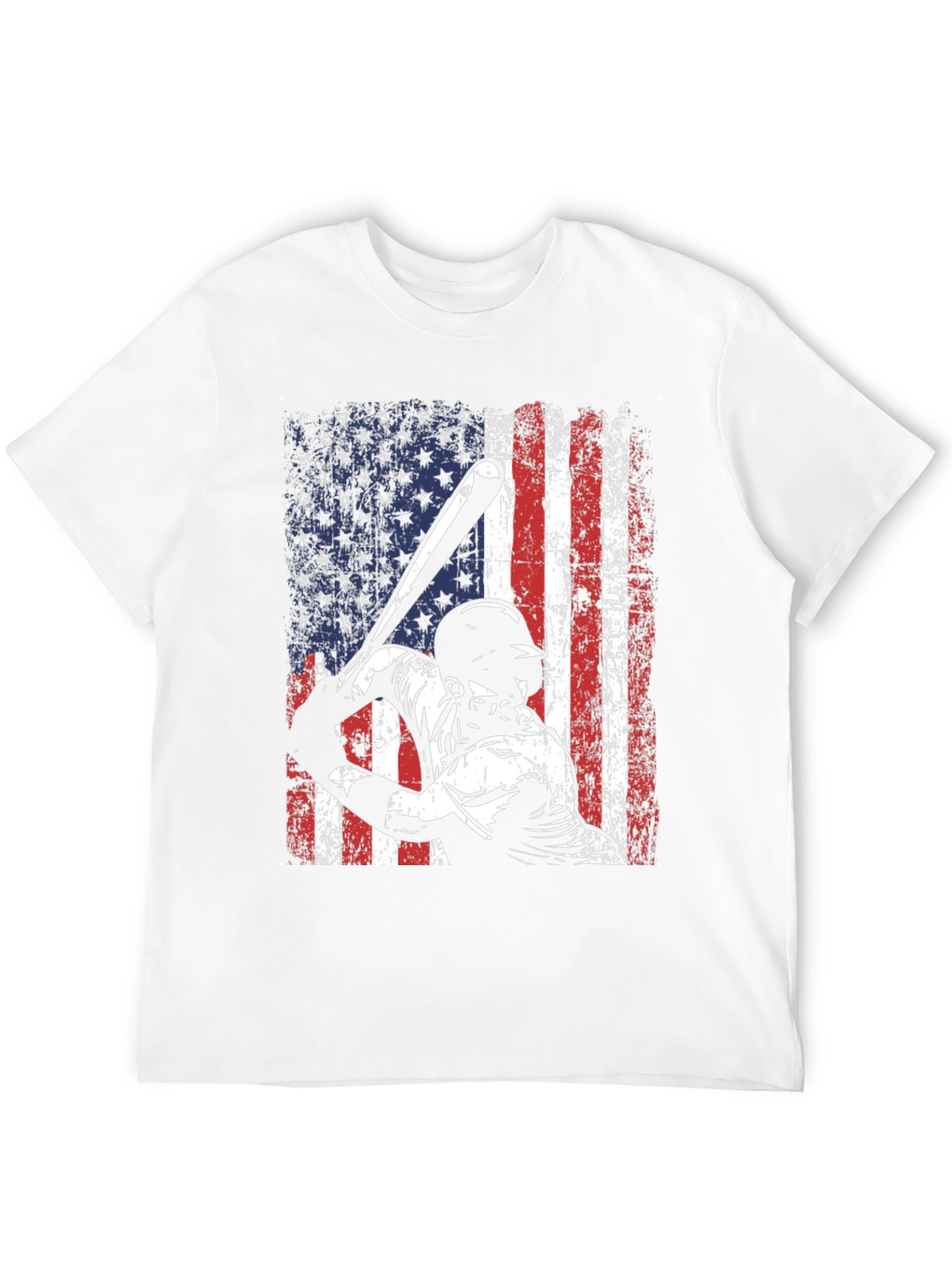 Baseball American Flag Graphic T-Shirt