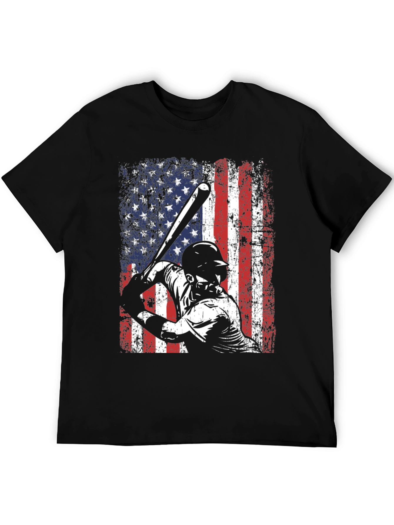 Baseball American Flag Graphic T-Shirt