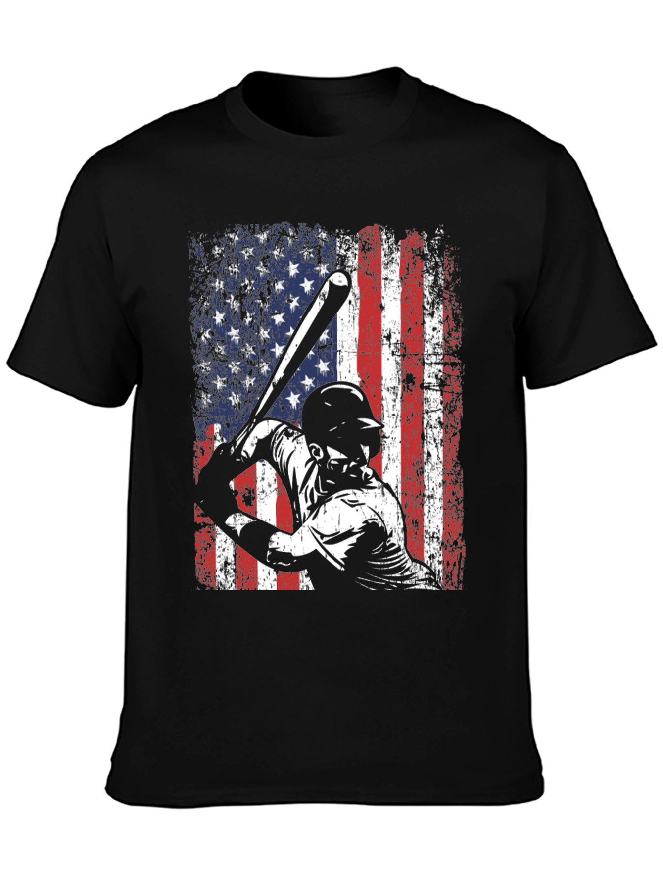 Baseball American Flag Graphic T-Shirt