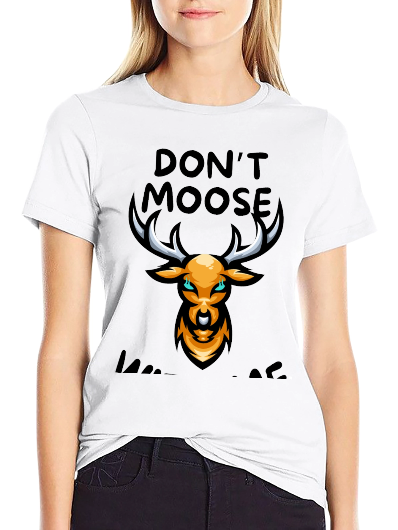 Dont Moose With Me Black Graphic T-Shirt