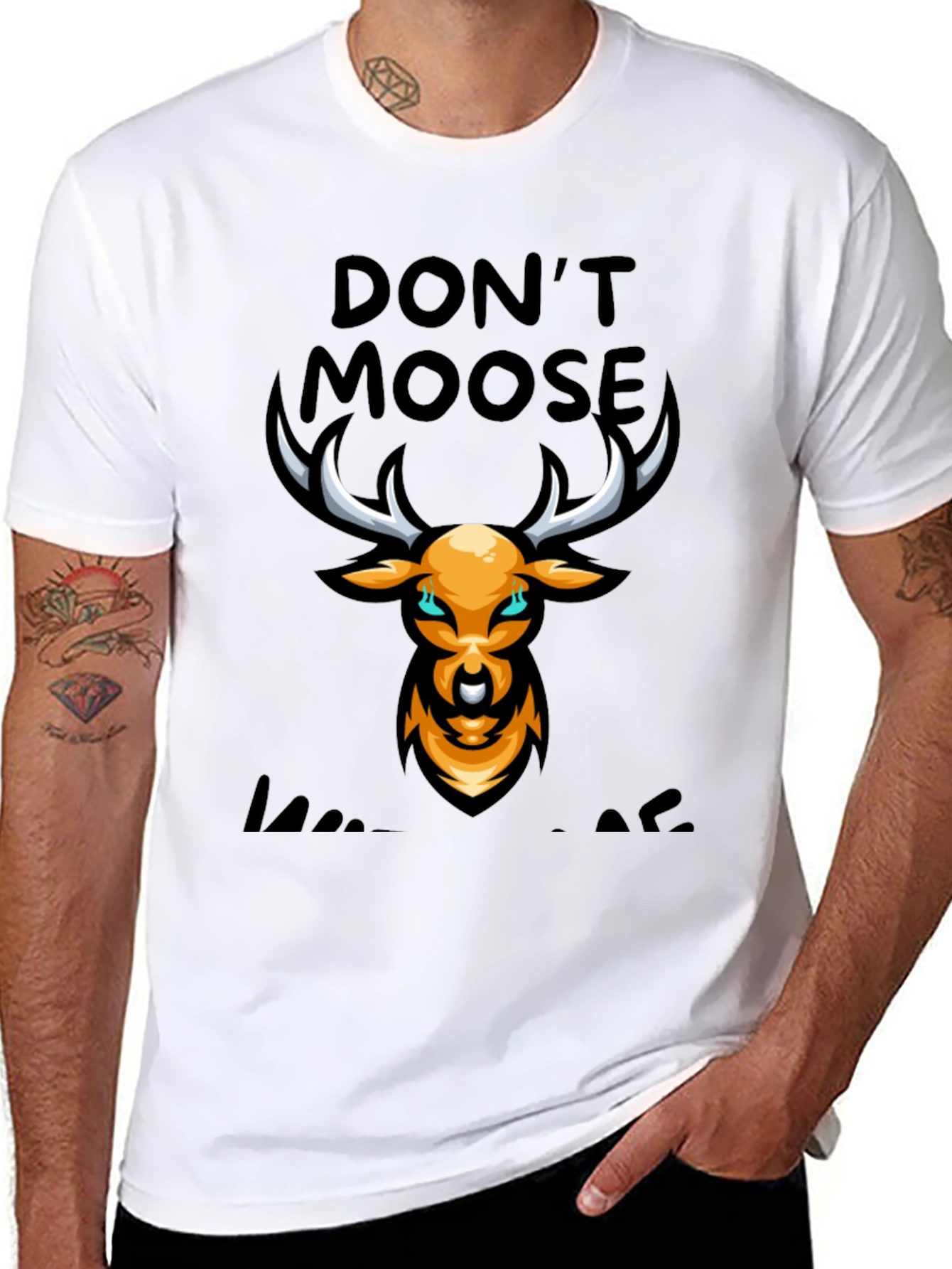 Dont Moose With Me Black Graphic T-Shirt