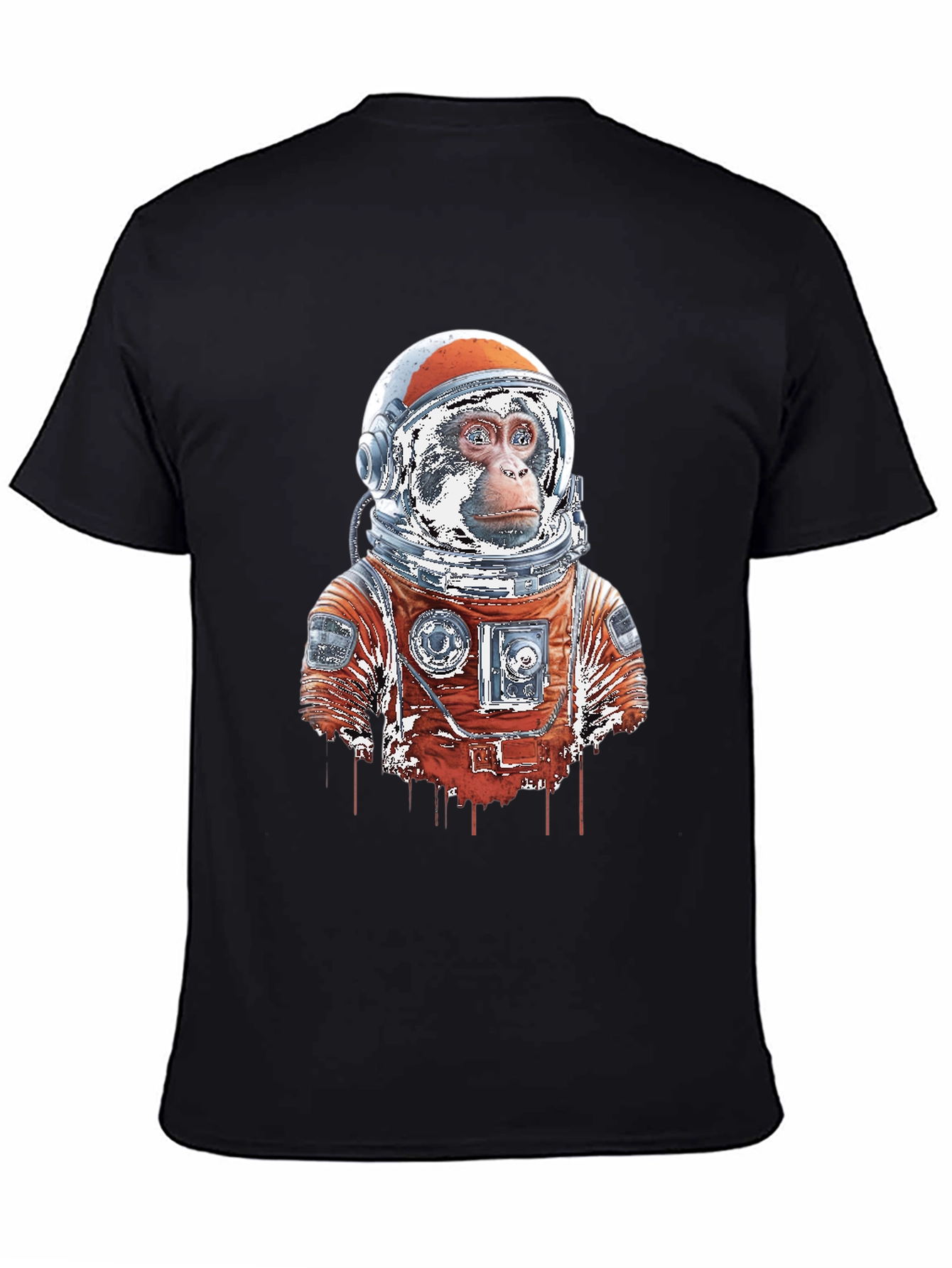 Astro-Monkey Black T-Shirt: Galactic Style!