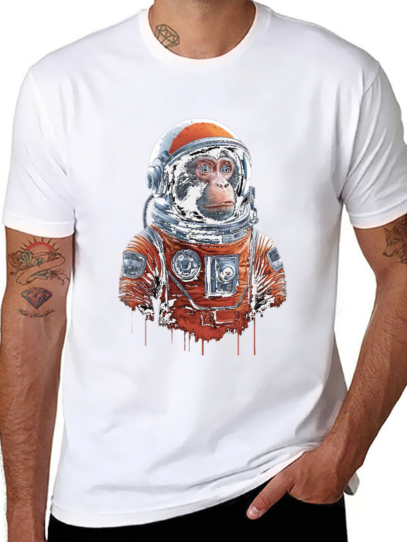 Astro-Monkey Black T-Shirt: Galactic Style!