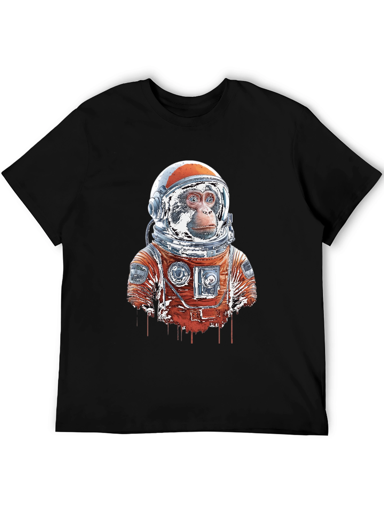 Astro-Monkey Black T-Shirt: Galactic Style!