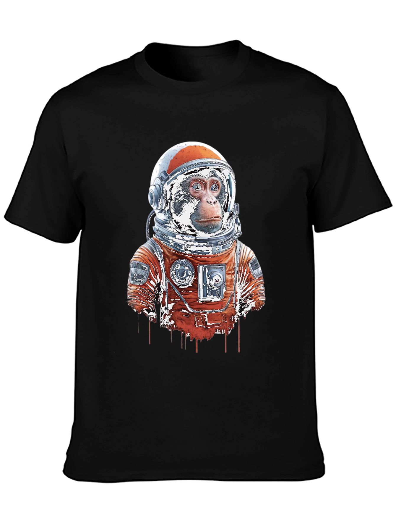 Astro-Monkey Black T-Shirt: Galactic Style!