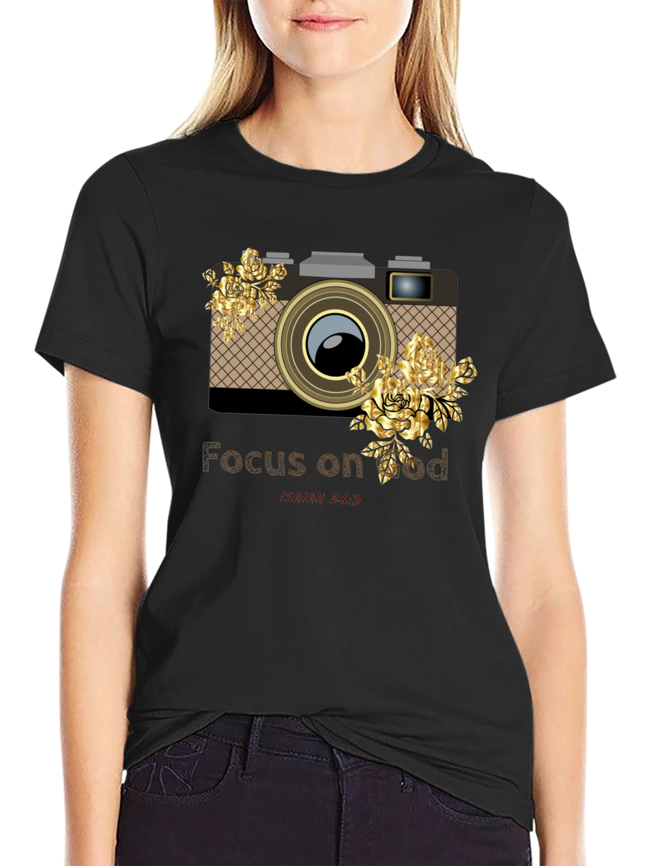 Focus on God Camera Floral Graphic Tee
