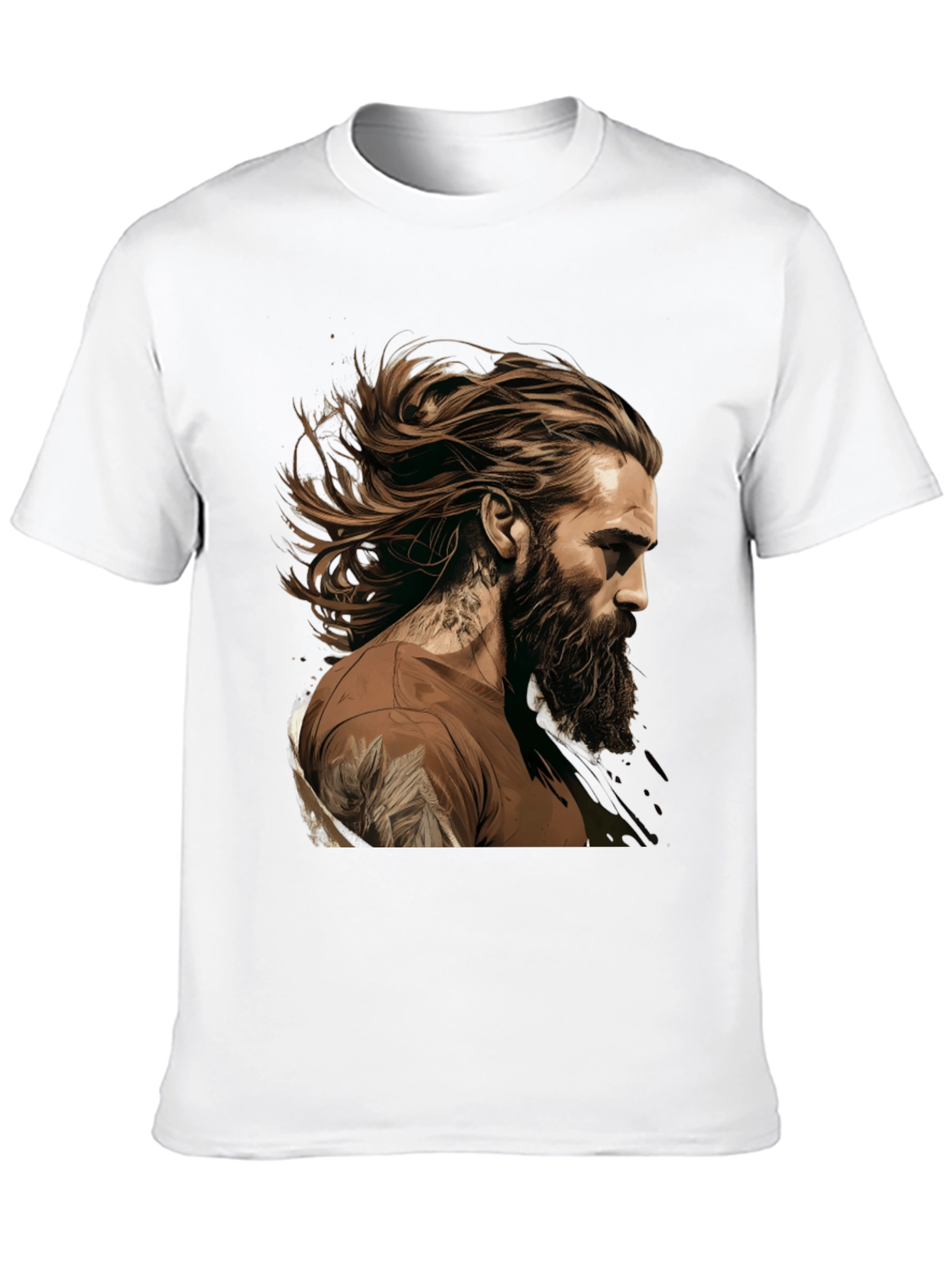 Bearded Man Graphic Tee - Black Casual Shirt