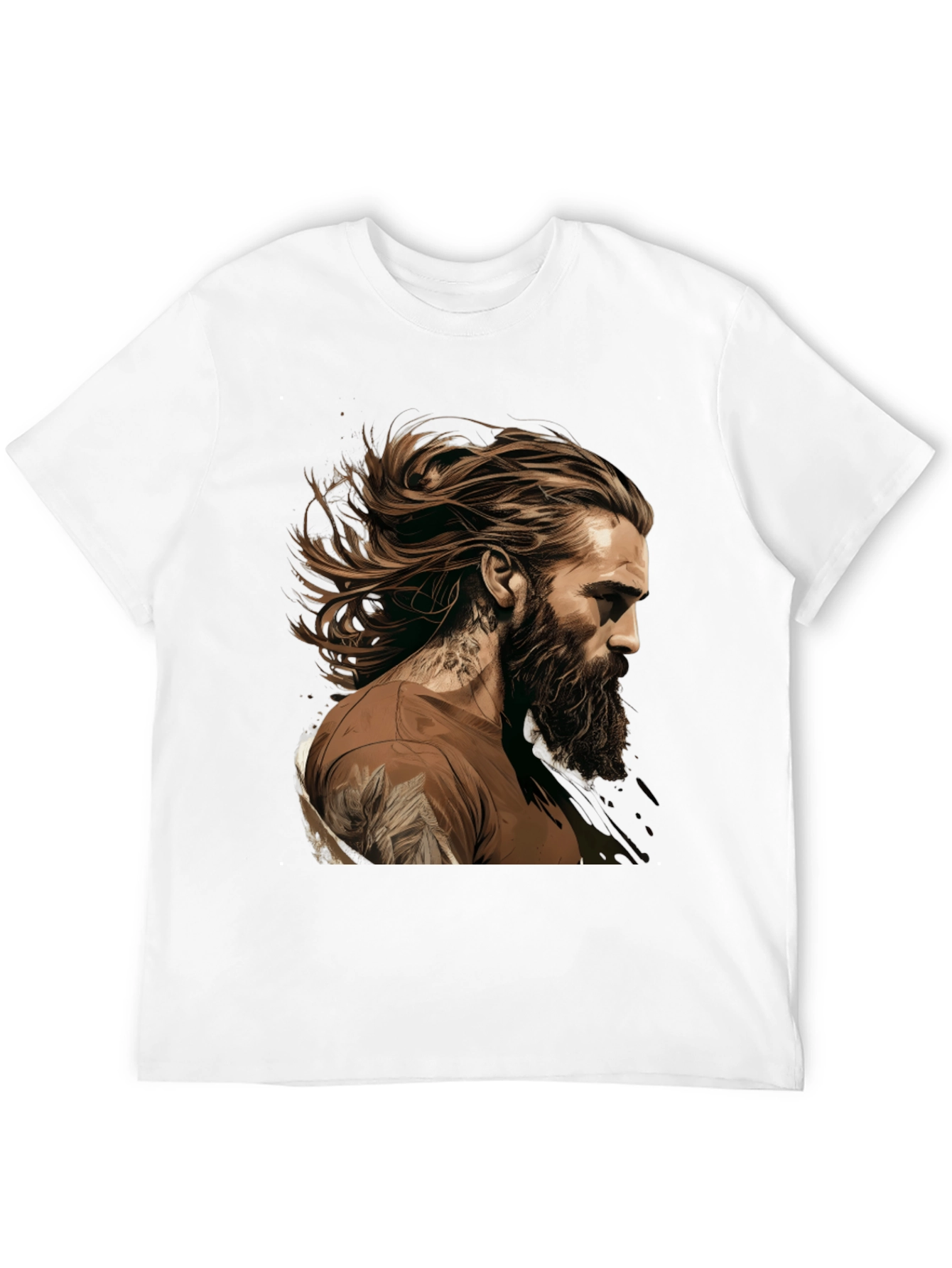 Bearded Man Graphic Tee - Black Casual Shirt