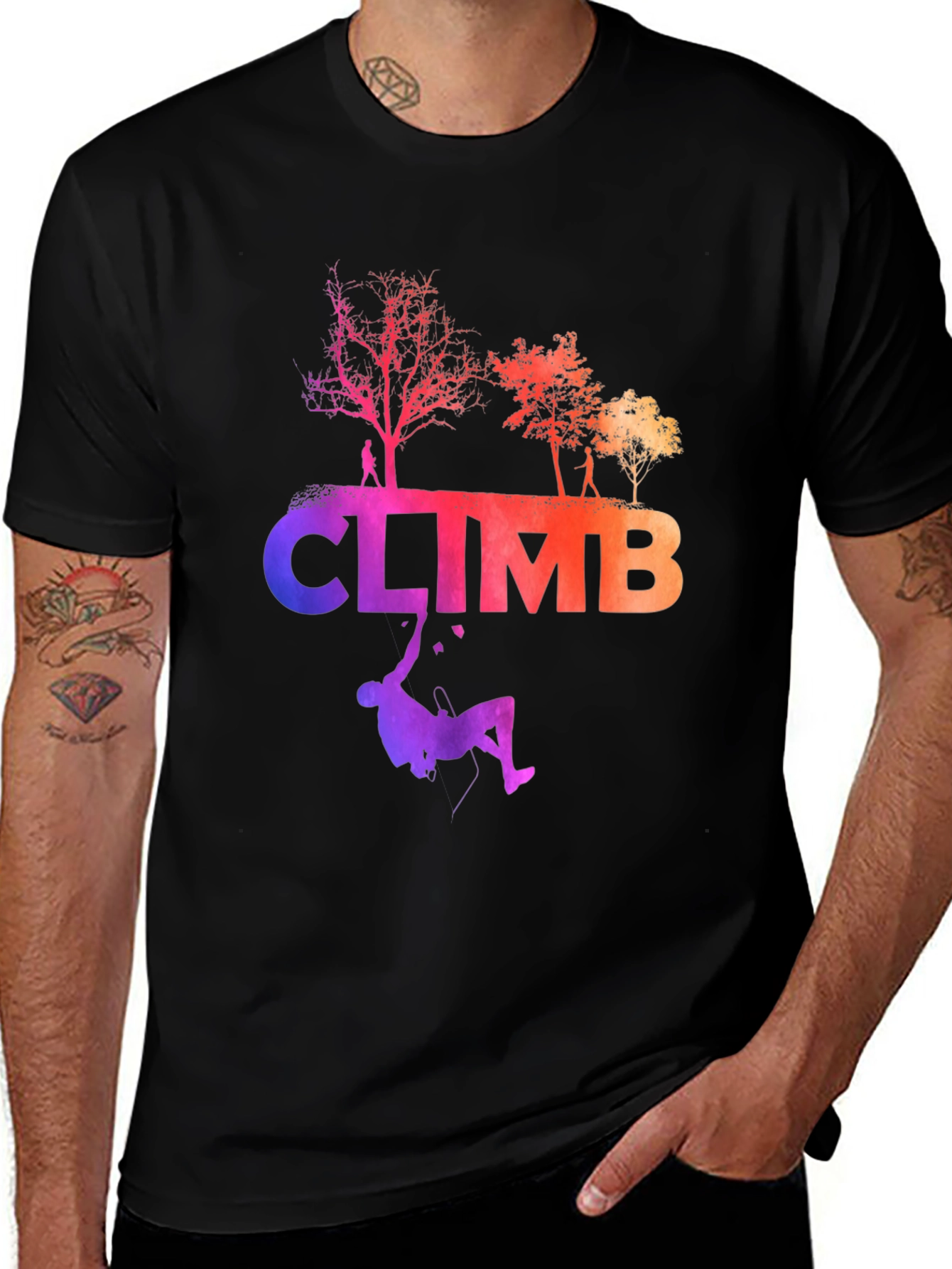 Climb Graphic Tee - Black Cotton Blend